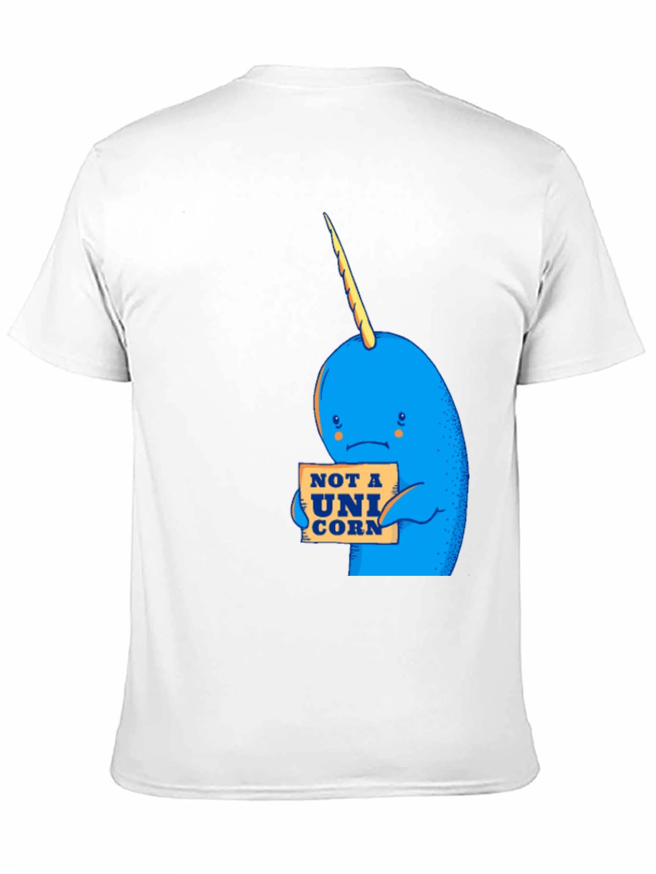 Black Narwhal 'Not A Unicorn' Graphic T-Shirt - Black Cotton Tee view 11