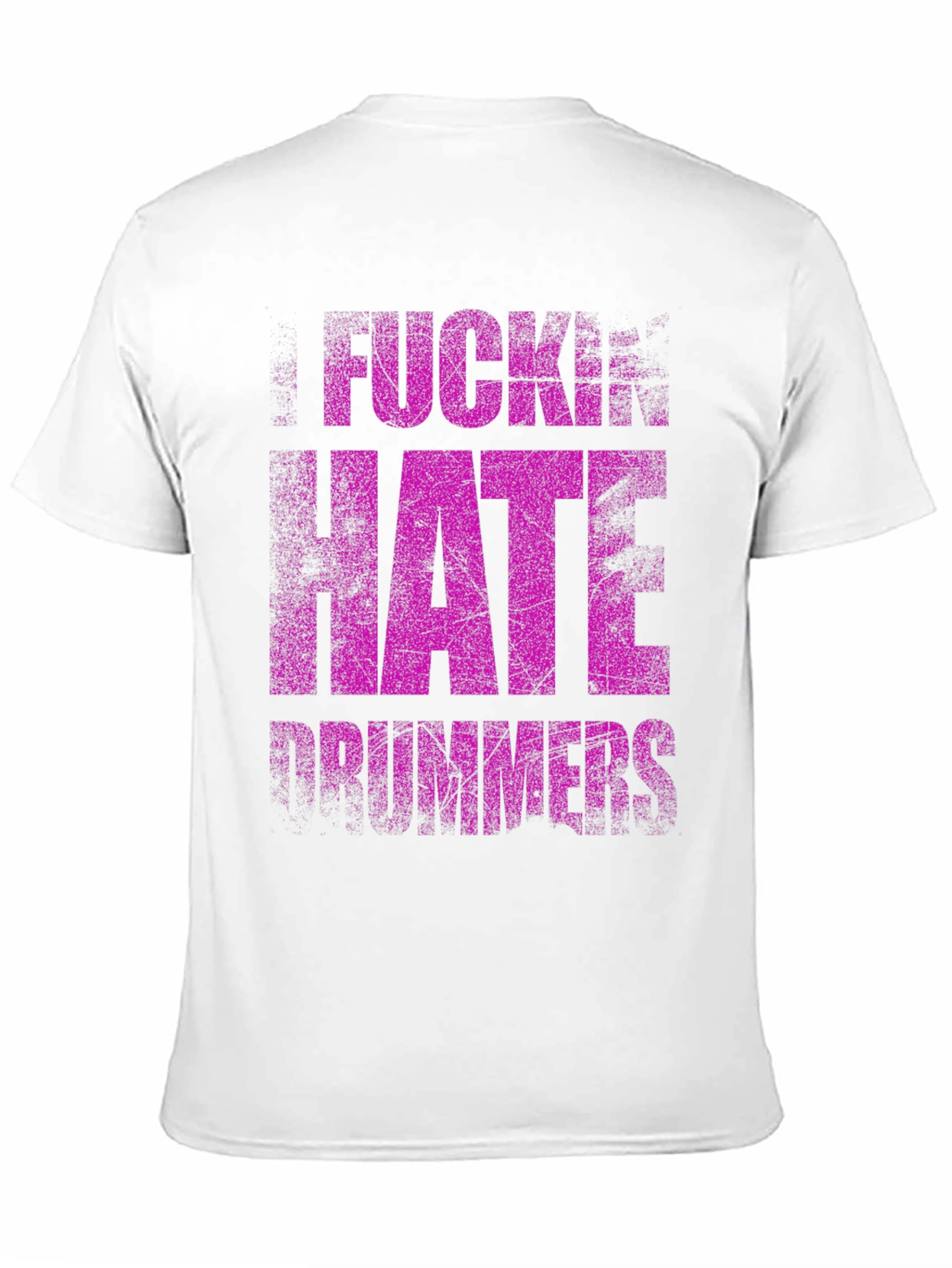Black F*ckin Hate Drummers Black Graphic T-Shirt view 11