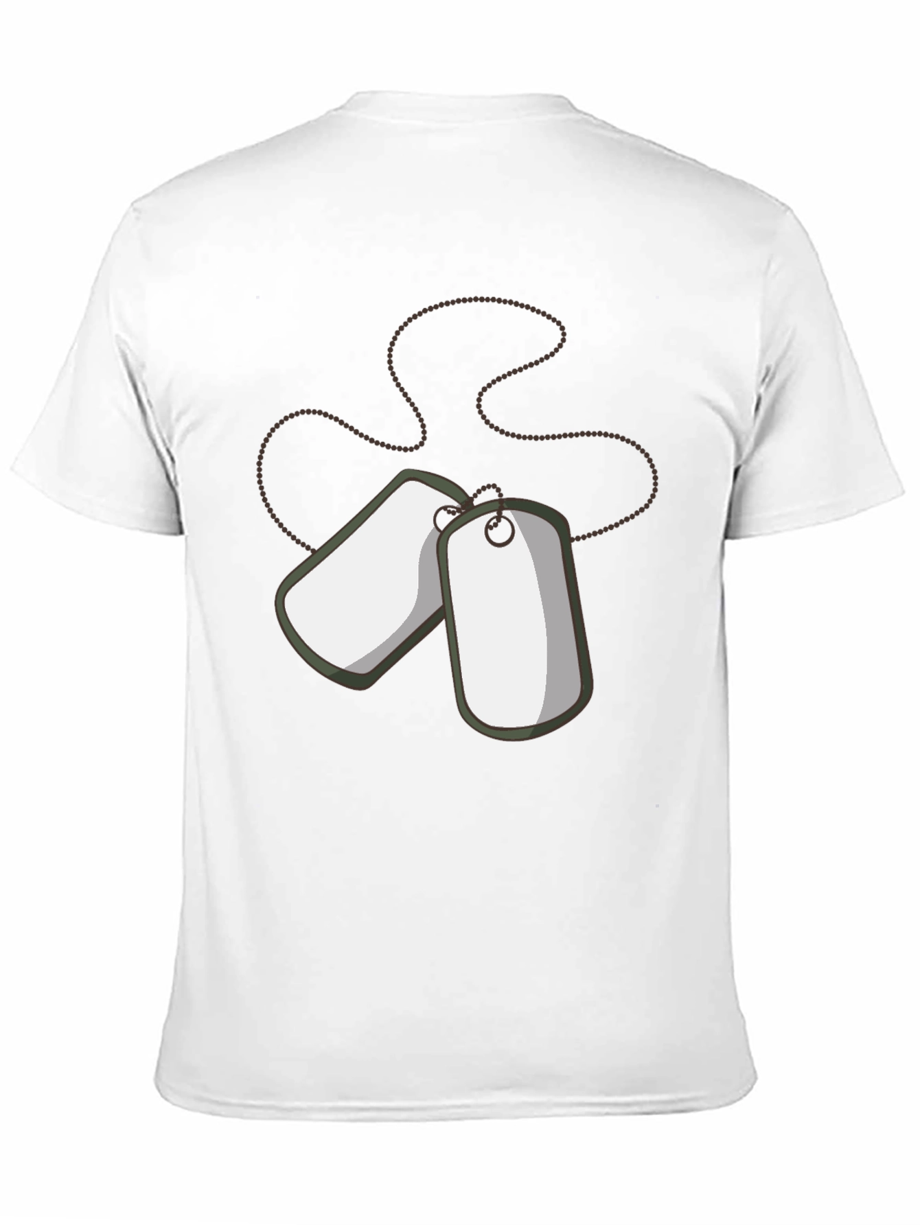 Black Dog Tag Graphic Tee - Military Style Cotton T-Shirt view 11