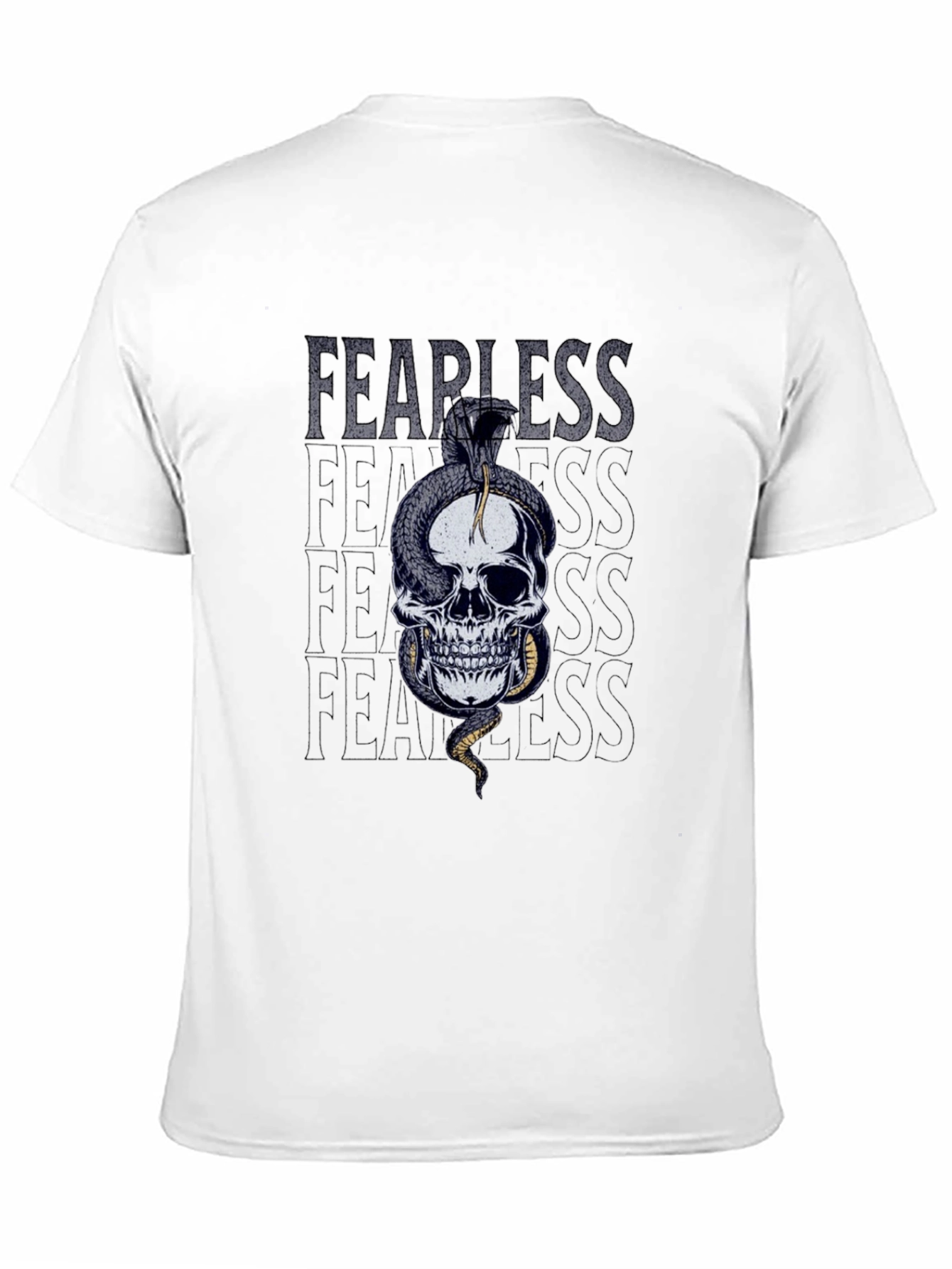 Black Fearless Skull Snake Graphic T-Shirt view 11