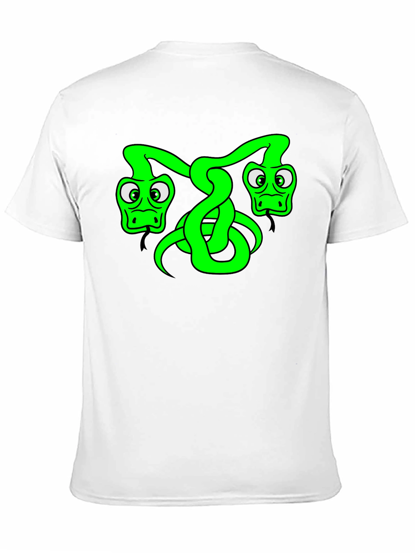 Black Two-Headed Snake Graphic Tee - Black Cotton T-Shirt view 11