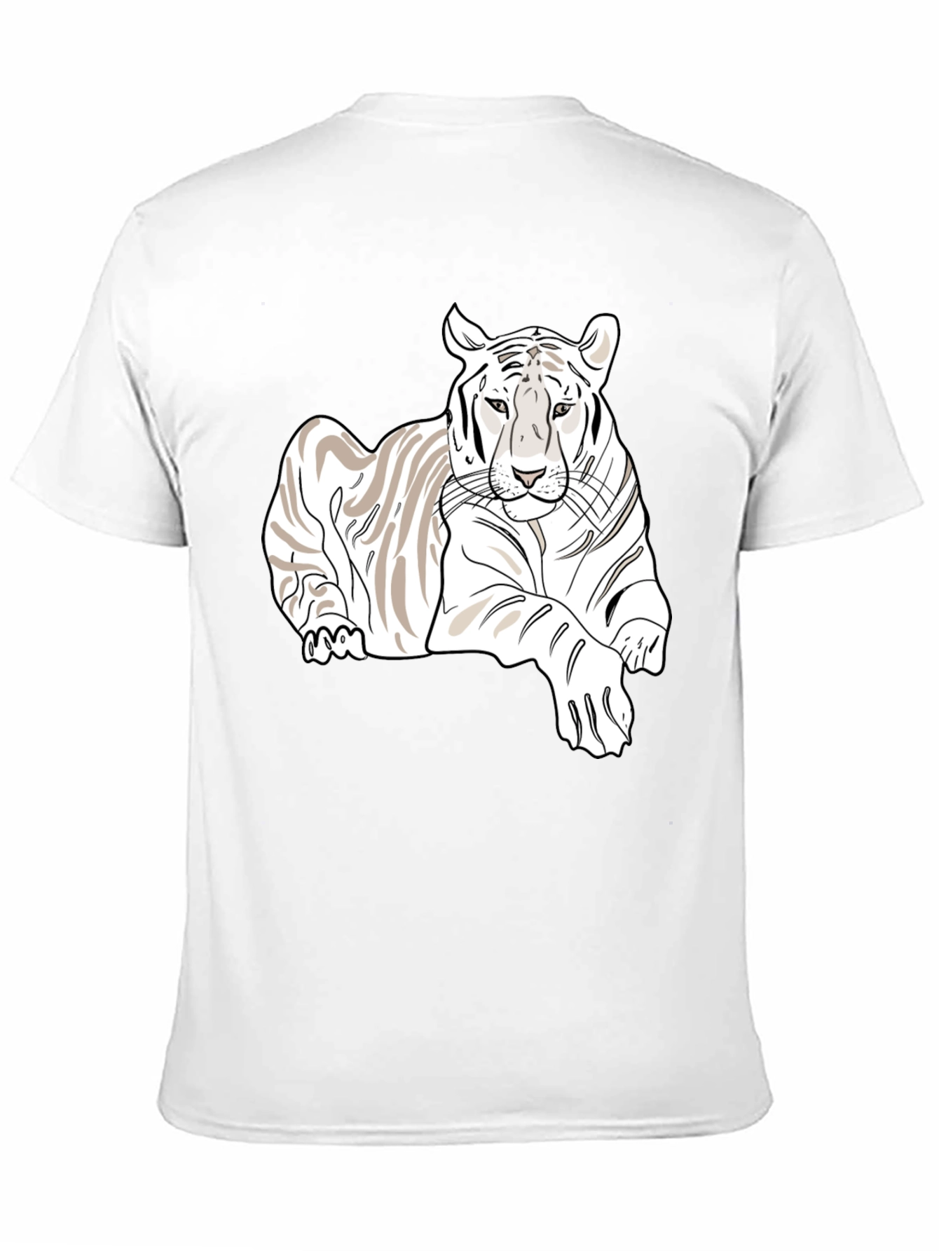 Black White Tiger Graphic Tee - Stylish Men's Black T-Shirt view 11
