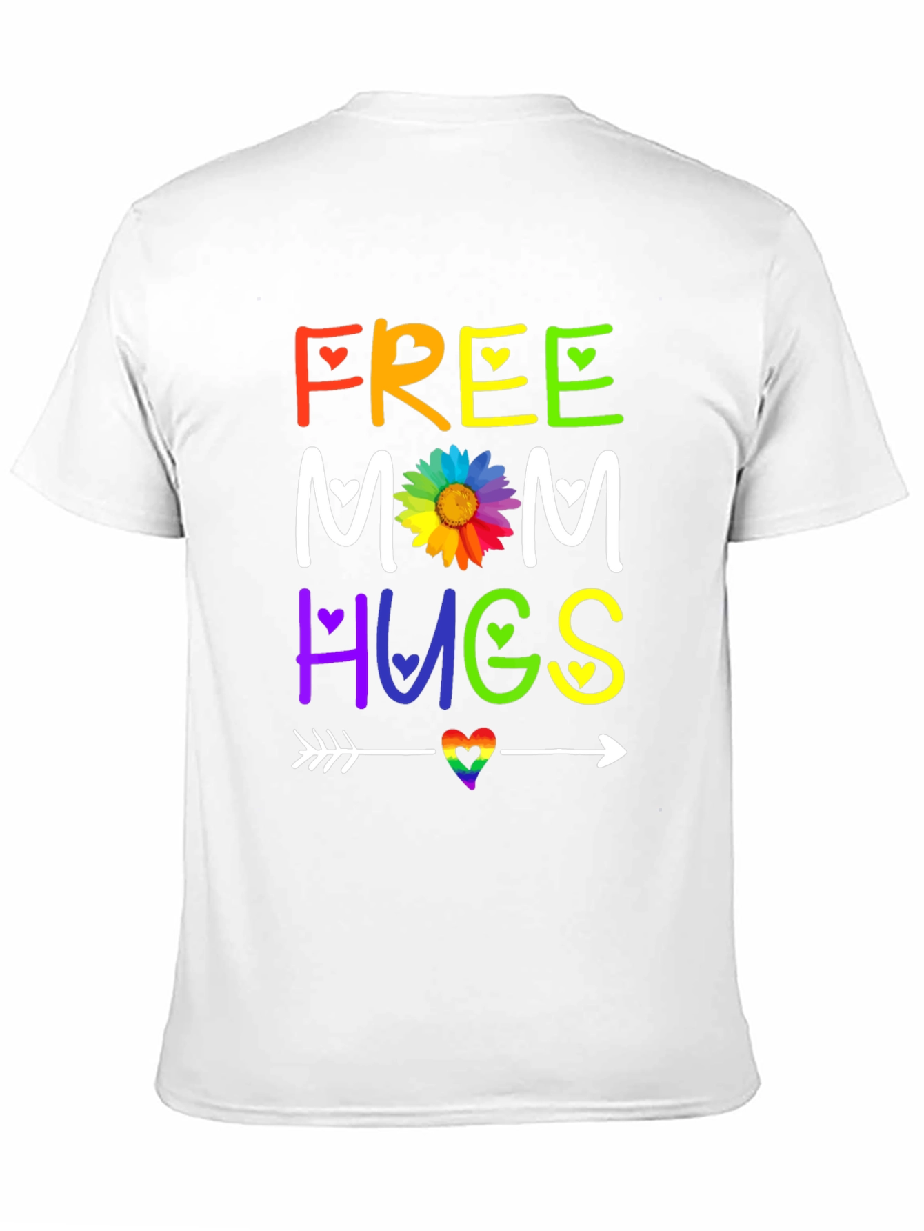 Black Free Mom Hugs T-Shirt - Rainbow Pride view 11