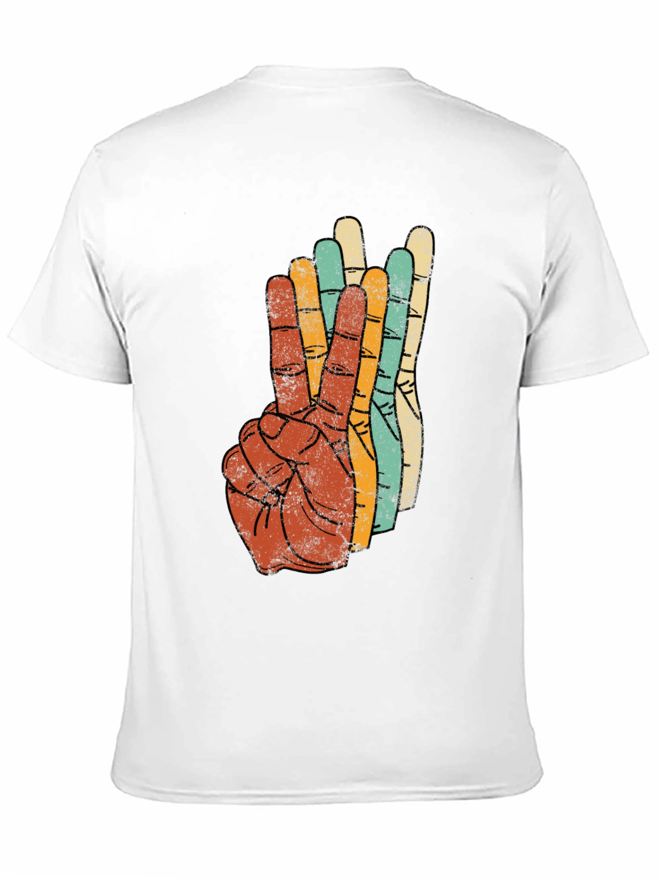 Black Retro Peace Sign Graphic Tee - Vintage Style T-Shirt view 11