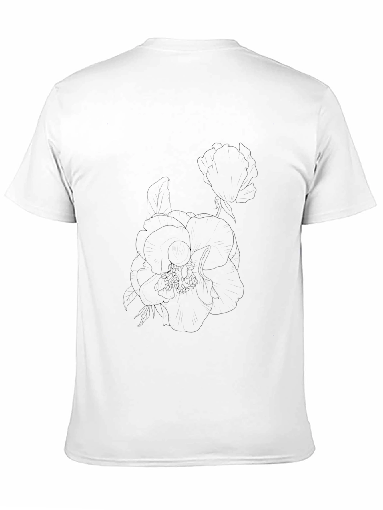 Black Men's Black Floral Outline Graphic Tee view 11