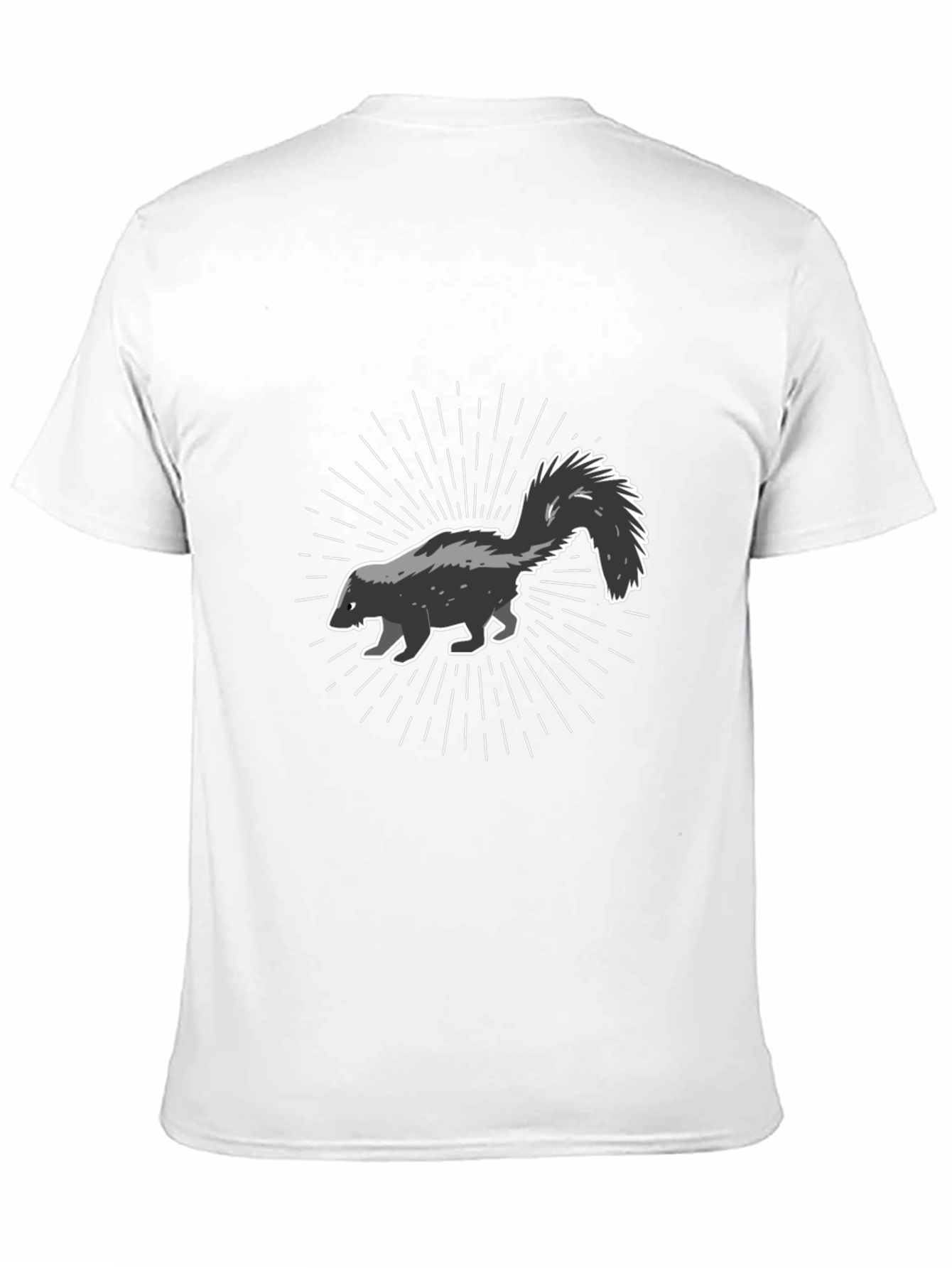 Black Skunk Graphic Black T-Shirt - Men's Casual Tee view 11