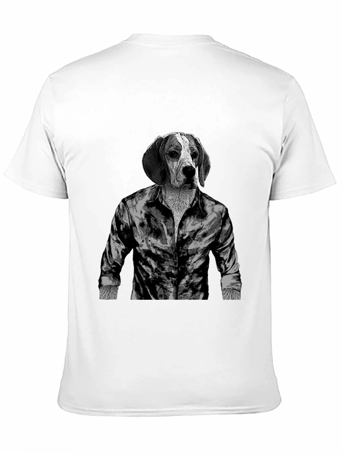Black Dog-Man T-Shirt: Hound in Button-Down view 11