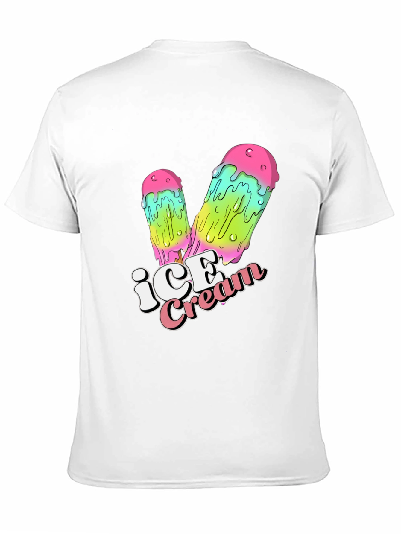 Black Ice Cream Drip Graphic Black T-Shirt view 11