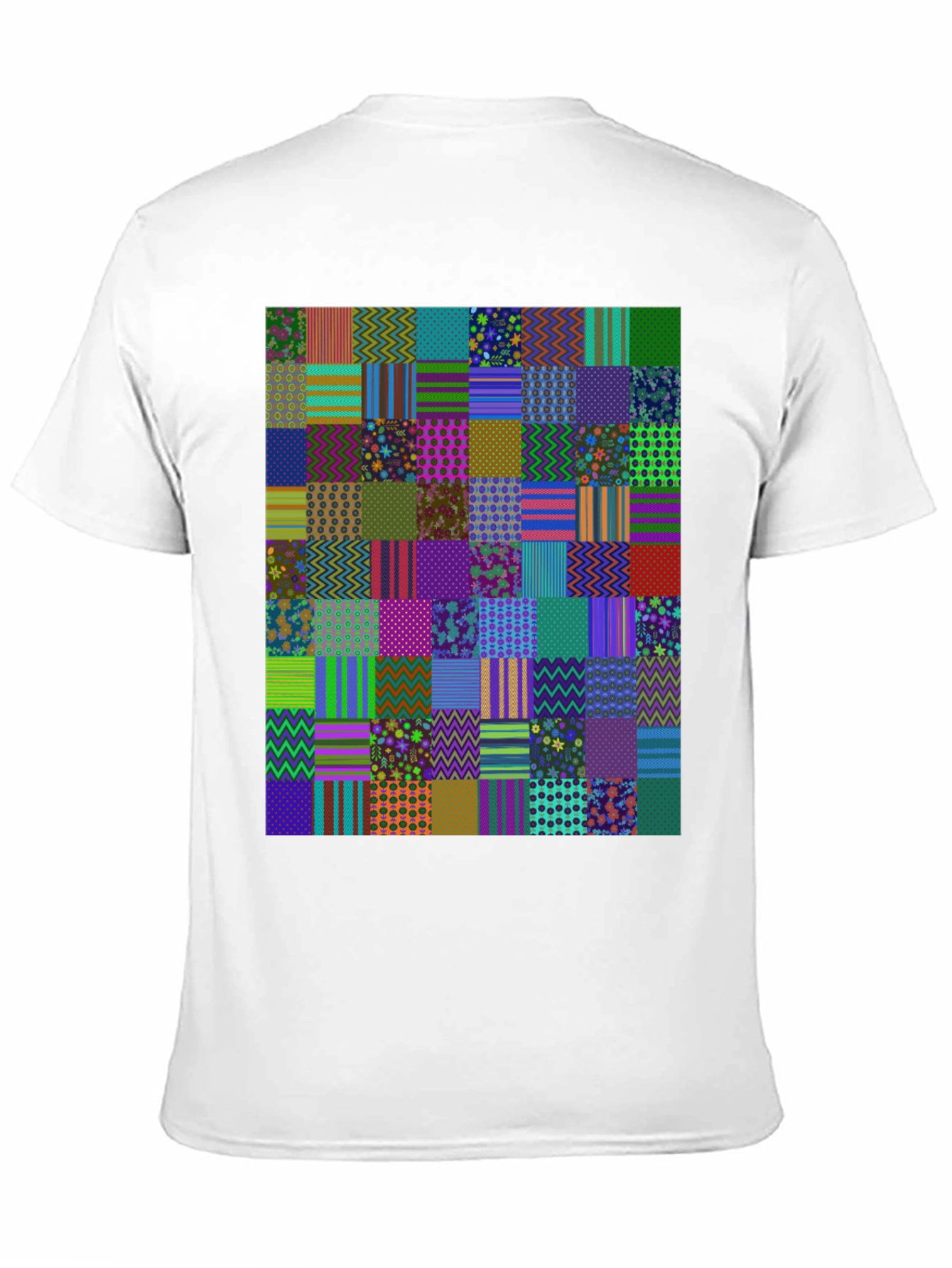 Black Colorful Patchwork Pattern Tee view 11