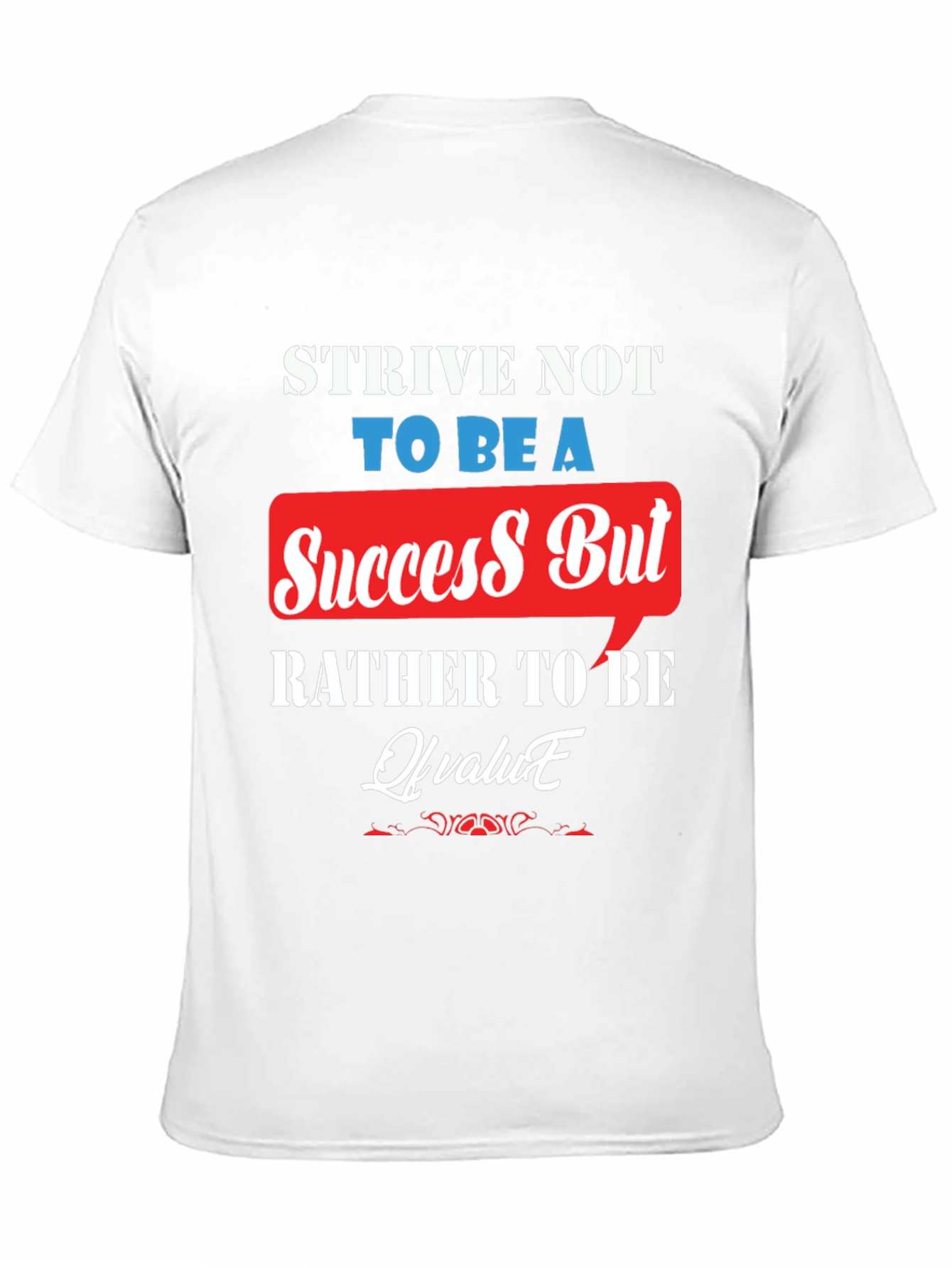 Black Motivational T-Shirt: Strive for Value, Not Just Success view 11