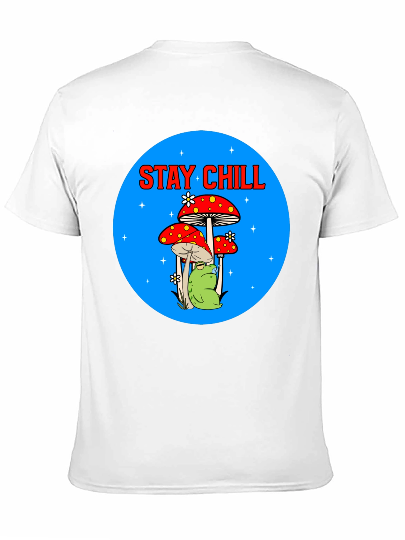 Black Stay Chill Frog Mushroom Graphic Tee view 11