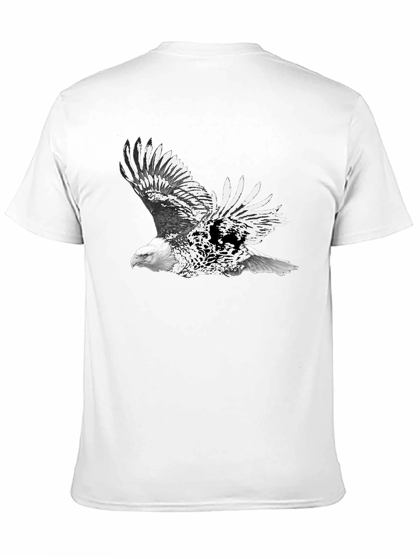 Black Bald Eagle Graphic Black T-Shirt | Men's Short Sleeve Tee view 11