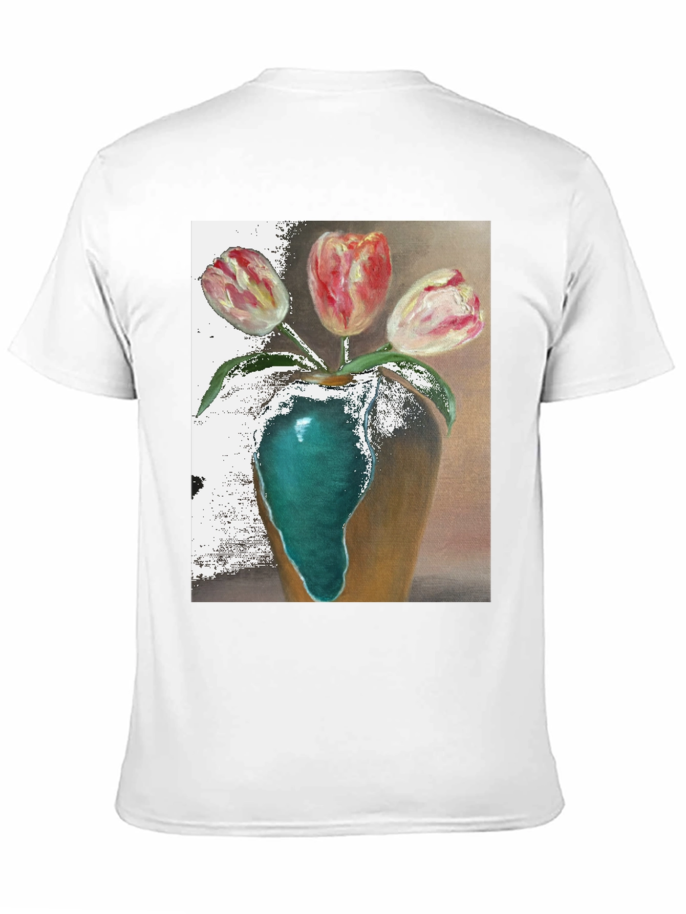 Black Tulip Vase Graphic Tee - Unique Floral Design view 11