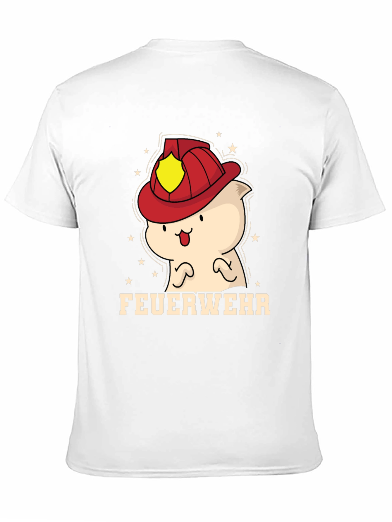 Black Cartoon Firefighter T-Shirt view 11