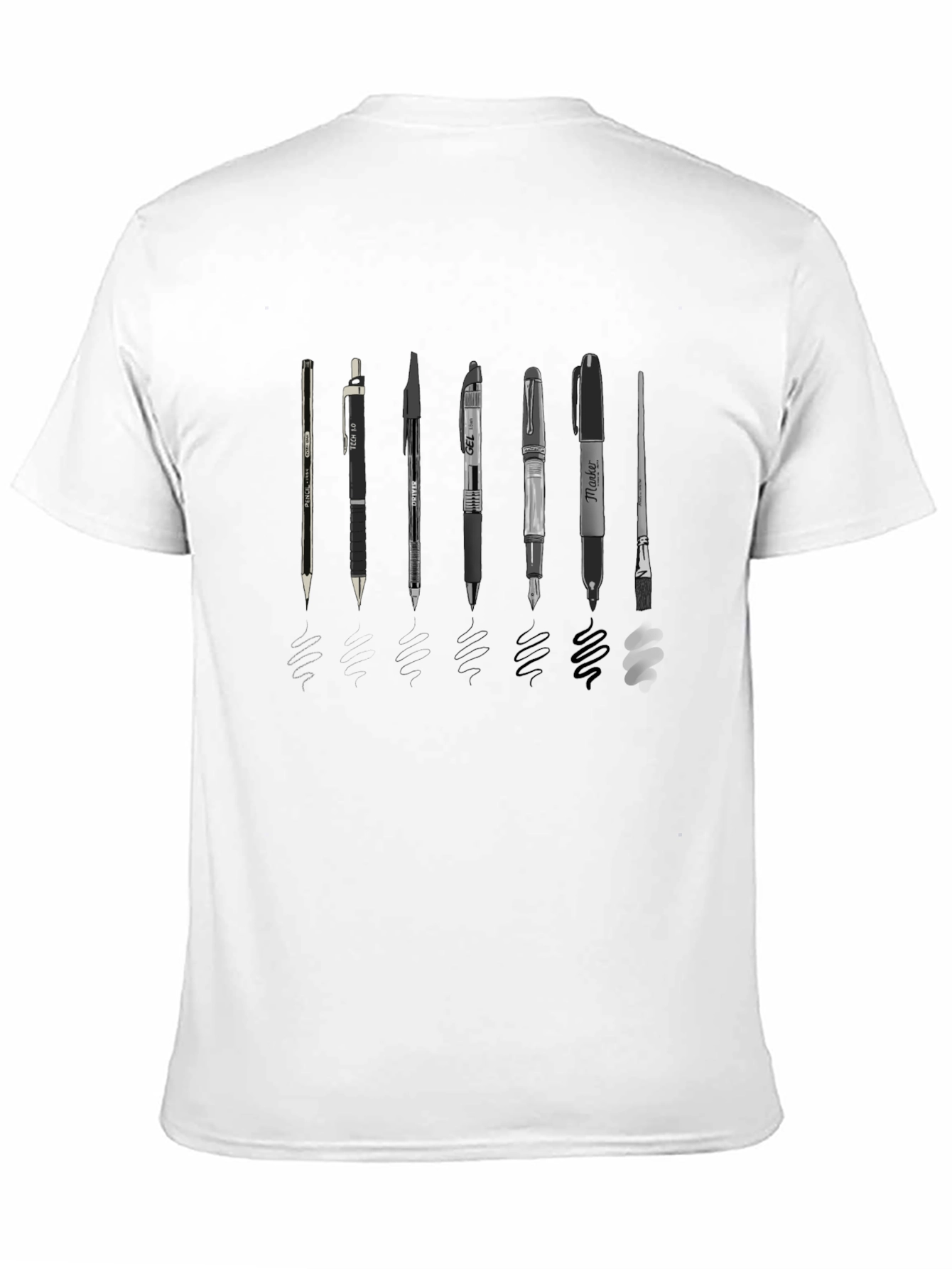 Black Artist's Tools Graphic Tee - Black Cotton Blend Shirt view 11