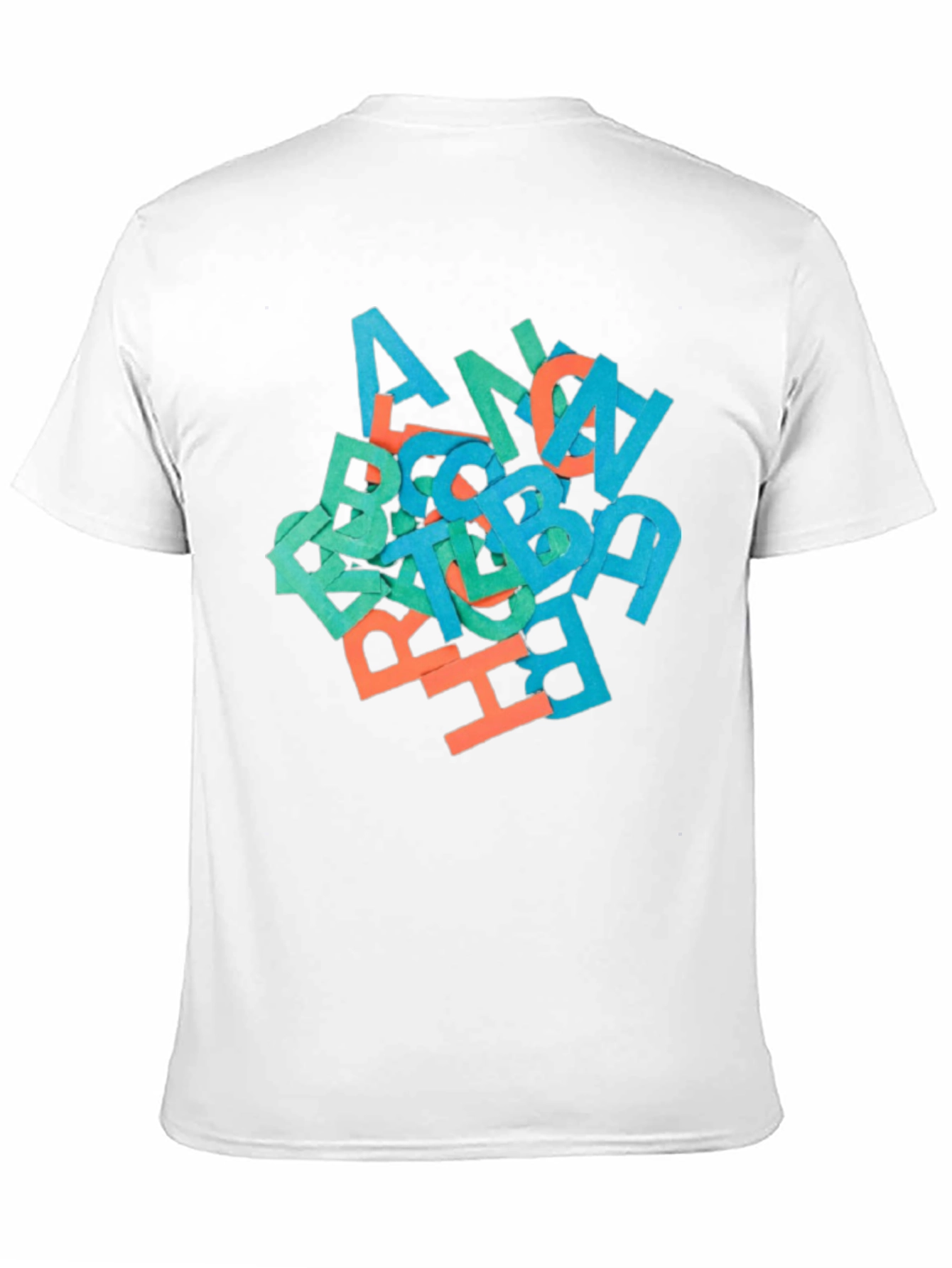 Black Abstract Letter Graphic Black T-Shirt view 11