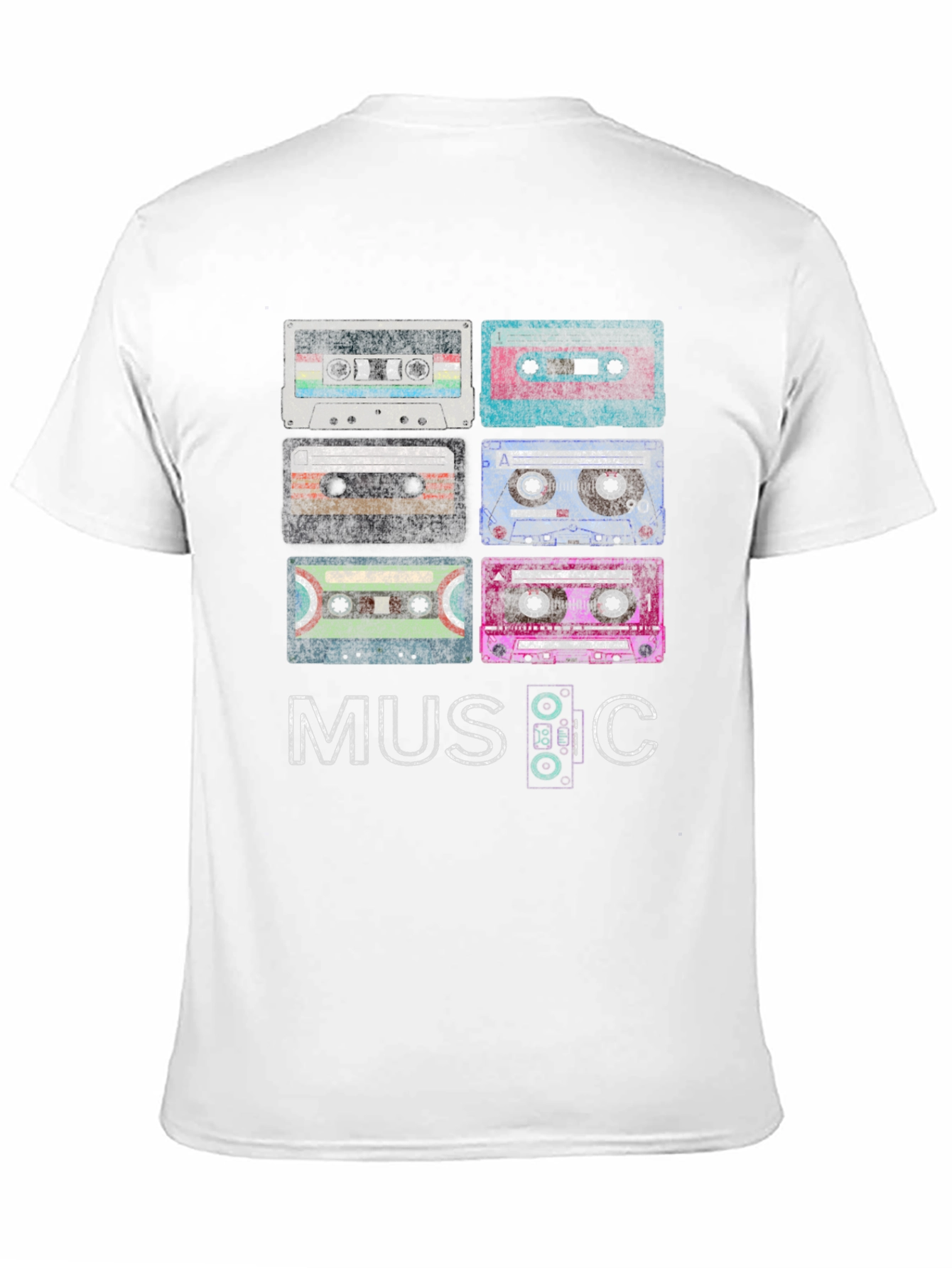Black Vintage Cassette Tapes Graphic Tee - Retro Music Lover Shirt view 11
