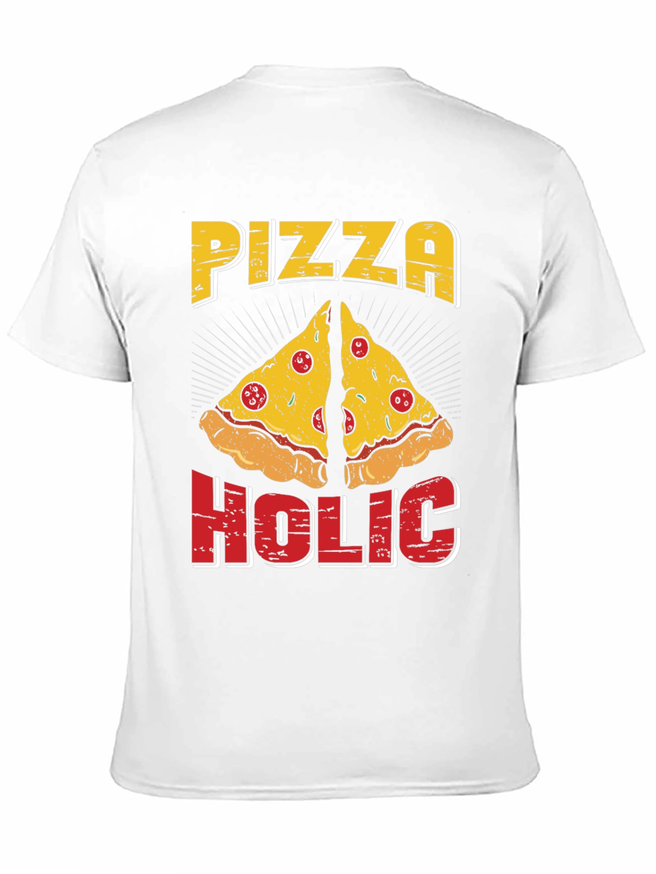 Black Pizza Holic T-Shirt - Funny Graphic Tee view 11