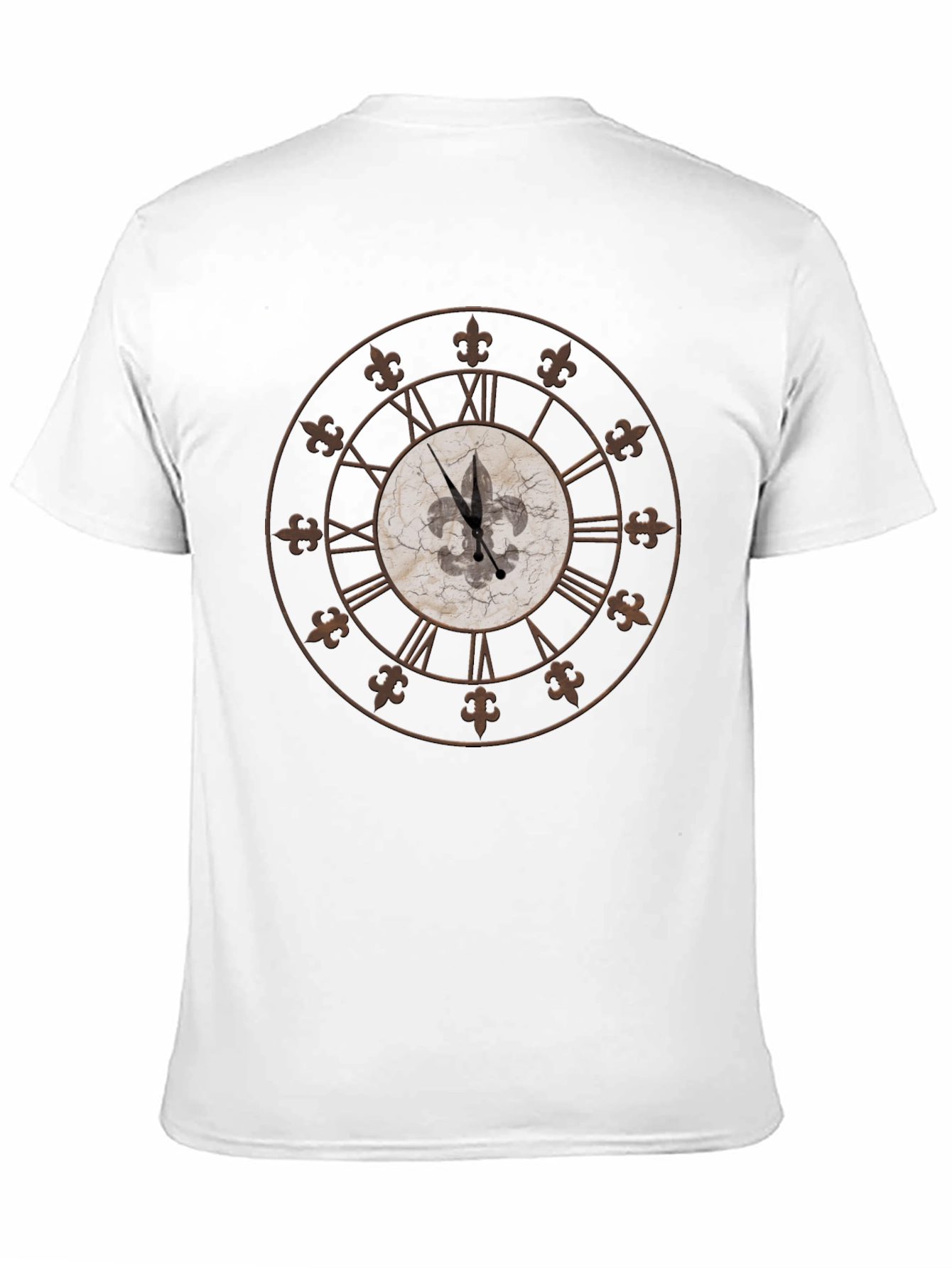 Black Fleur-de-Lis Clock Graphic Tee - Unique Design view 11