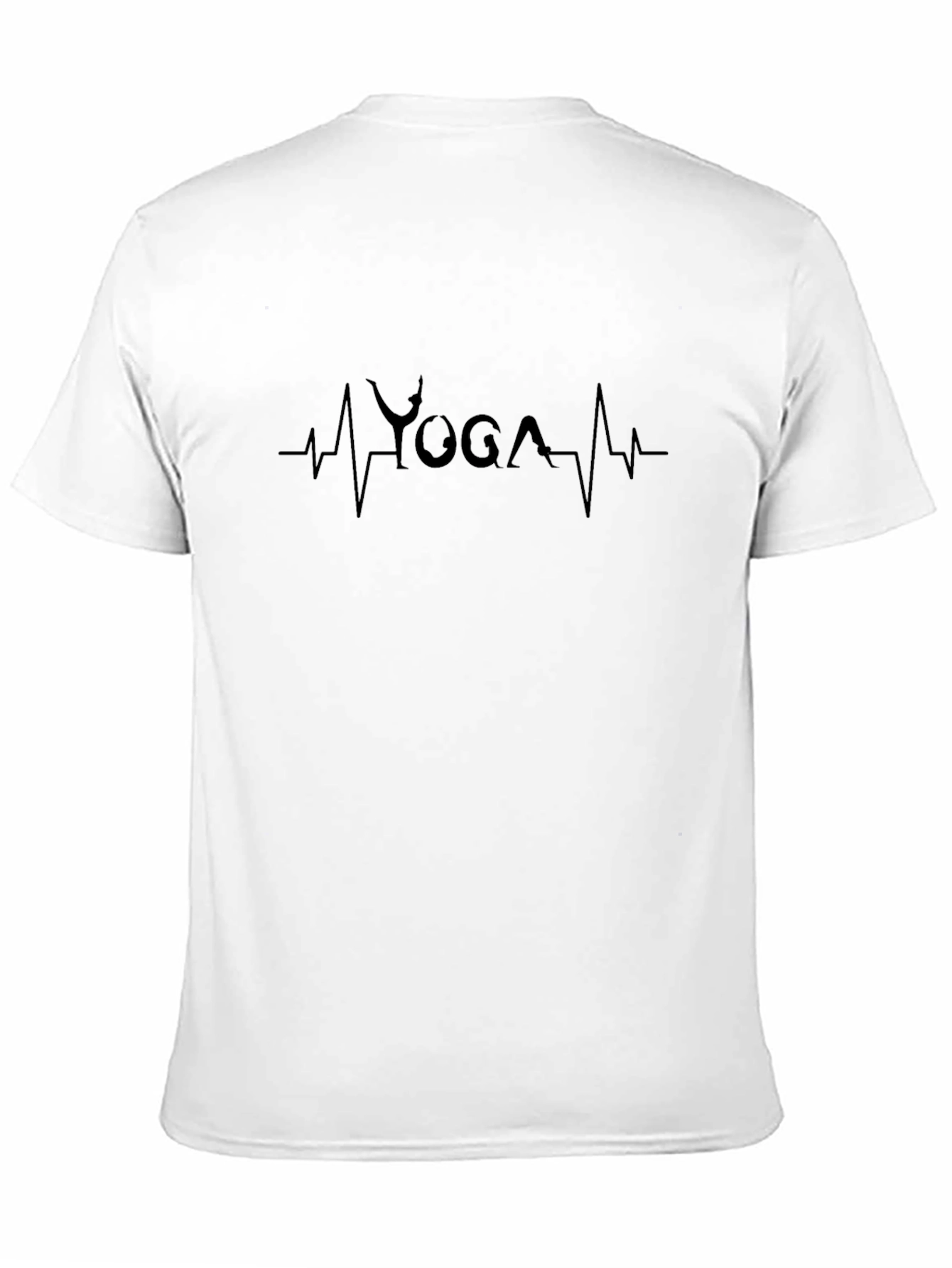 Black Yoga Heartbeat Tee - Relaxed Fit Black T-Shirt view 11