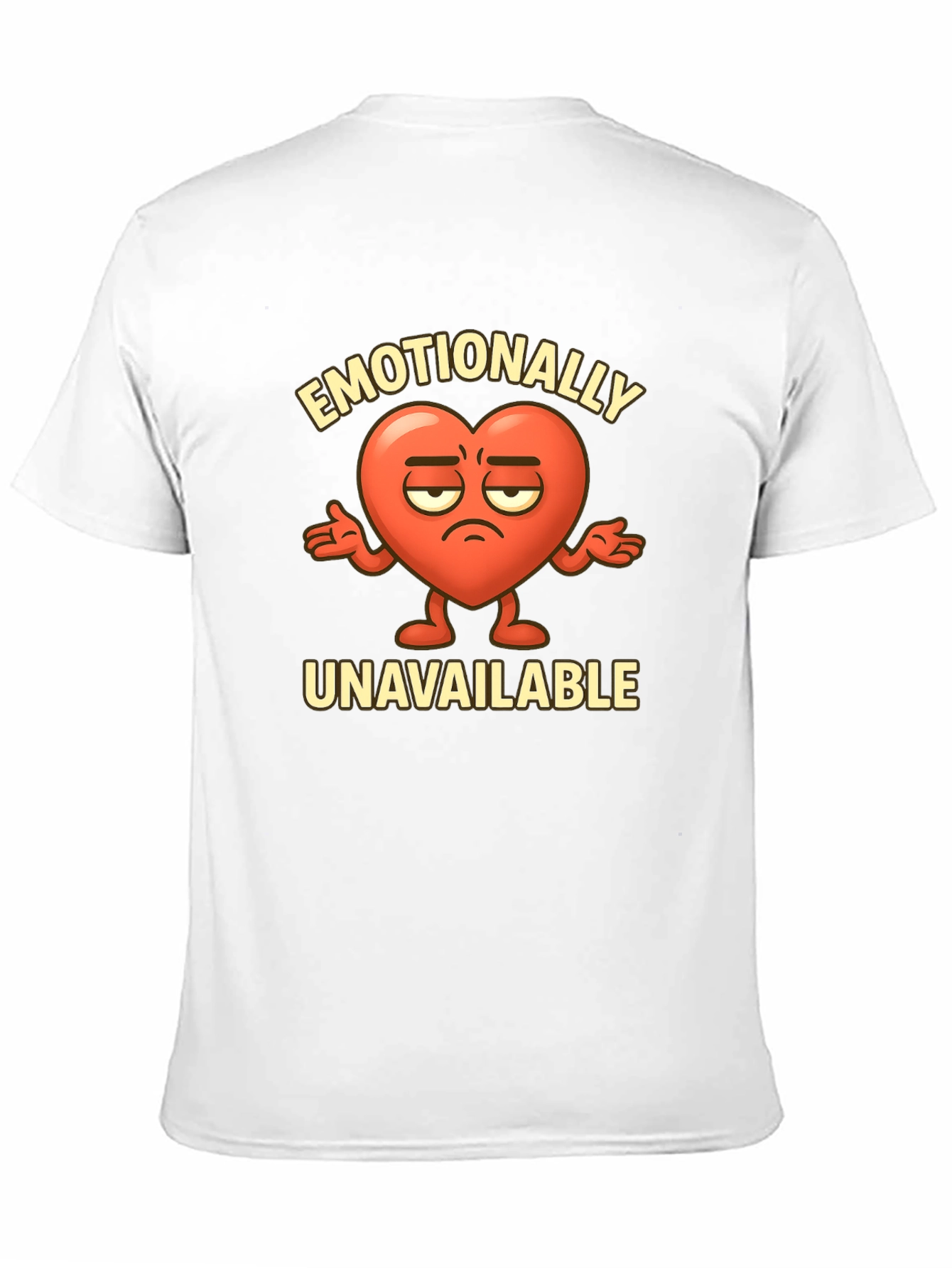 Black Emotionally Unavailable Heart Graphic T-Shirt view 11