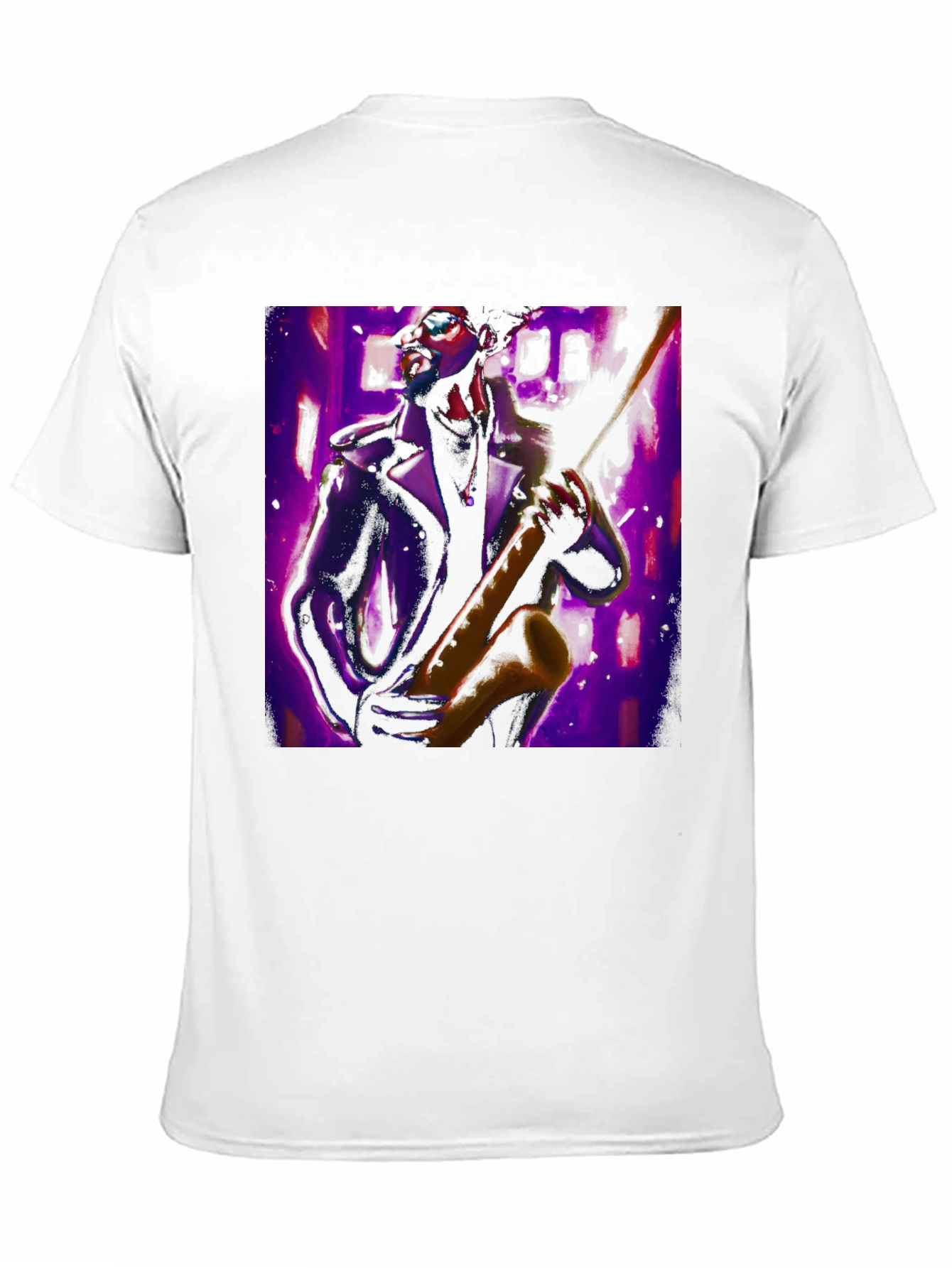 Black Jazz Saxophone Player Graphic Tee view 11