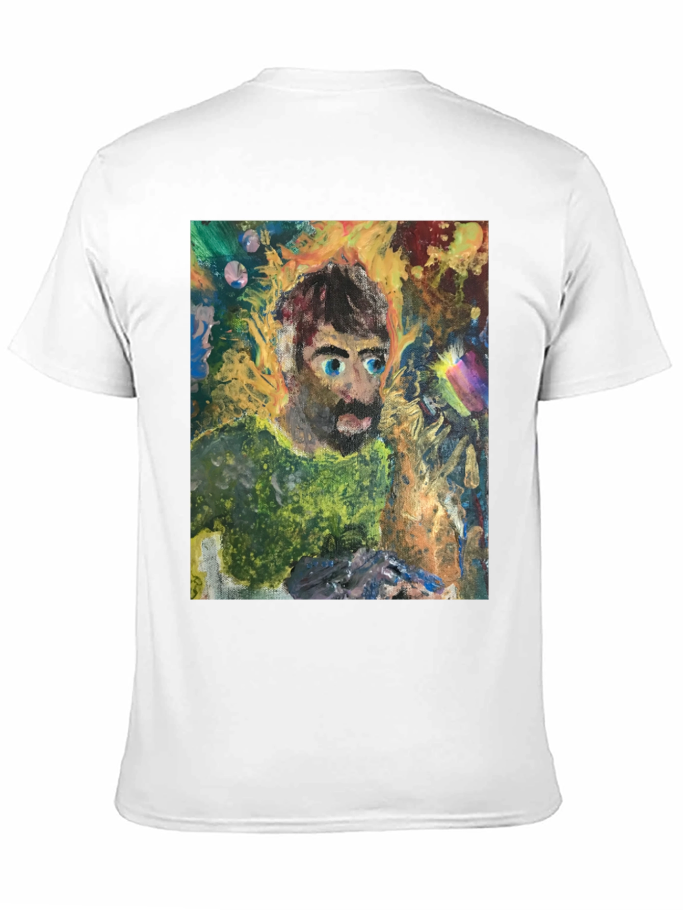 Black Abstract Portrait Graphic Tee - Unique Art Shirt view 11