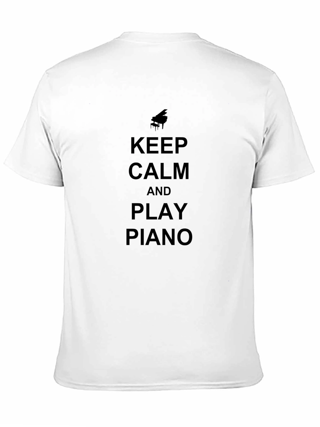 Black Keep Calm and Play Piano Black T-Shirt view 11