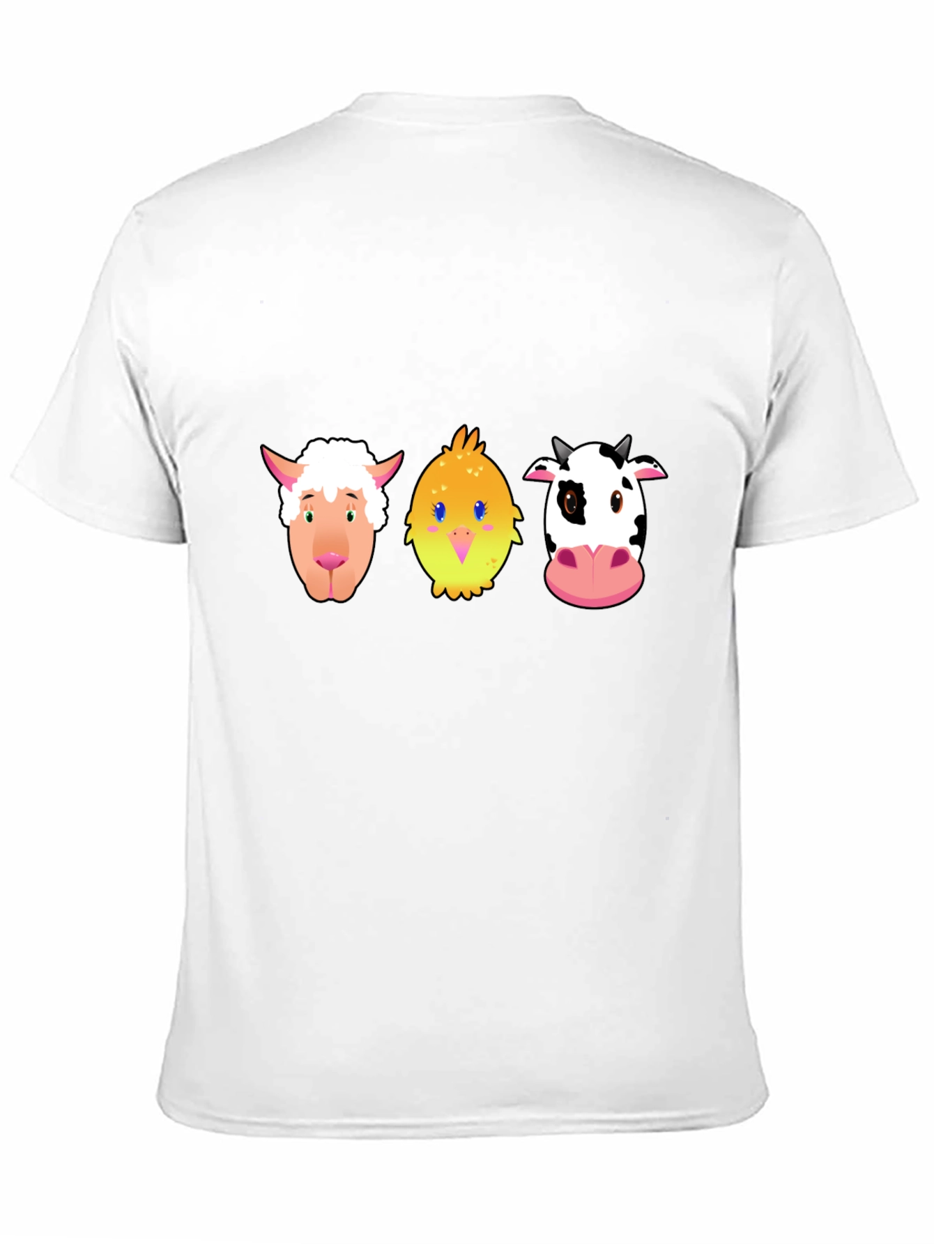 Black Cartoon Farm Animal T-Shirt view 11