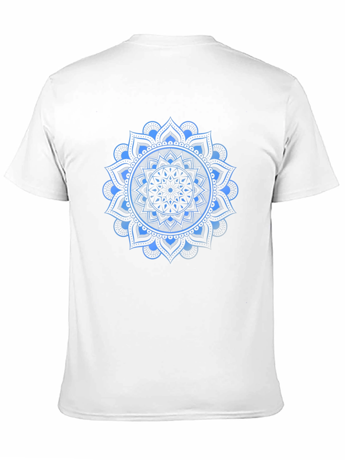 Black Blue Mandala Graphic Print Black T-Shirt view 11