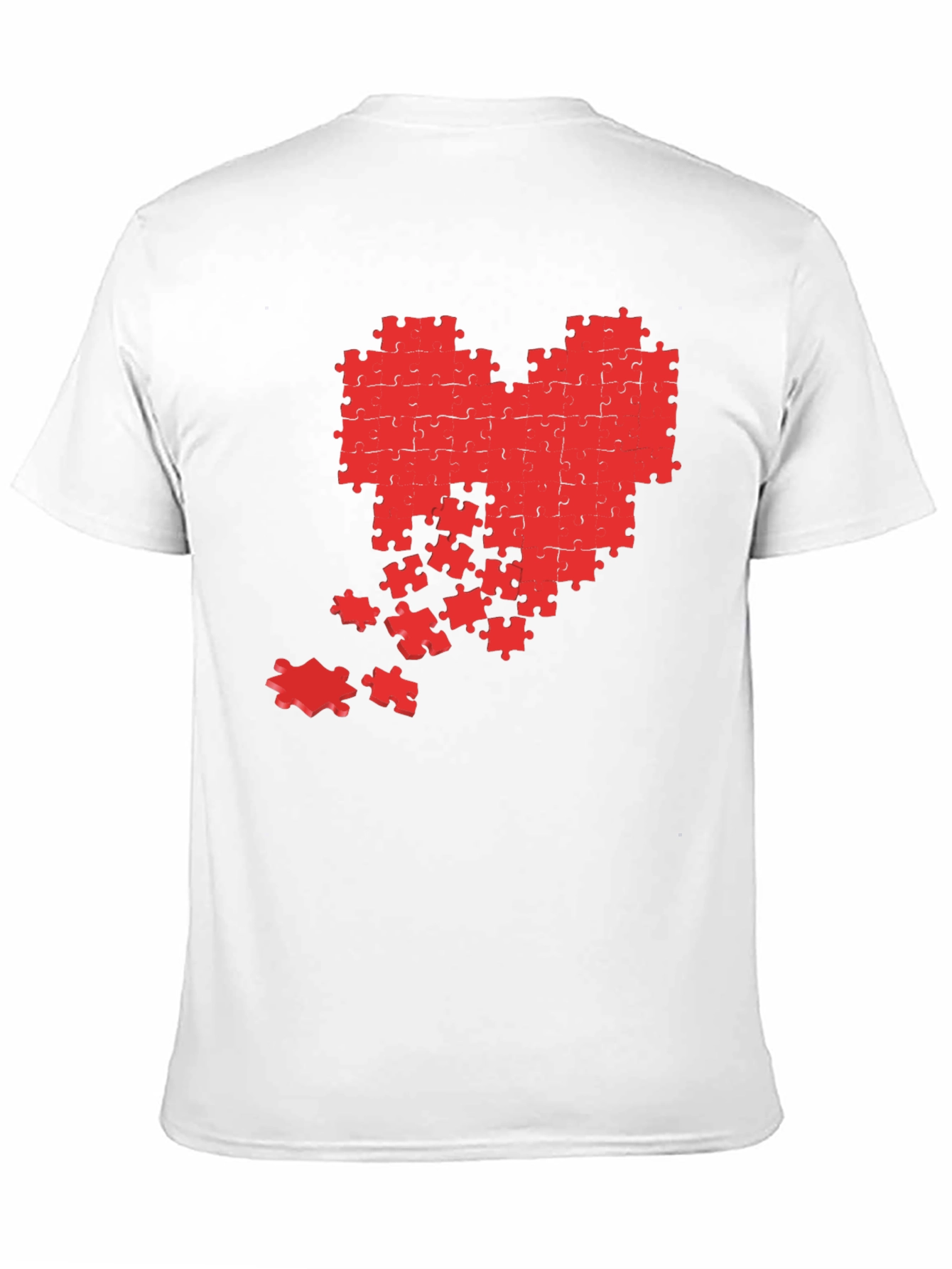 Black Puzzle Heart Graphic Tee - Black Cotton Casual Shirt view 11