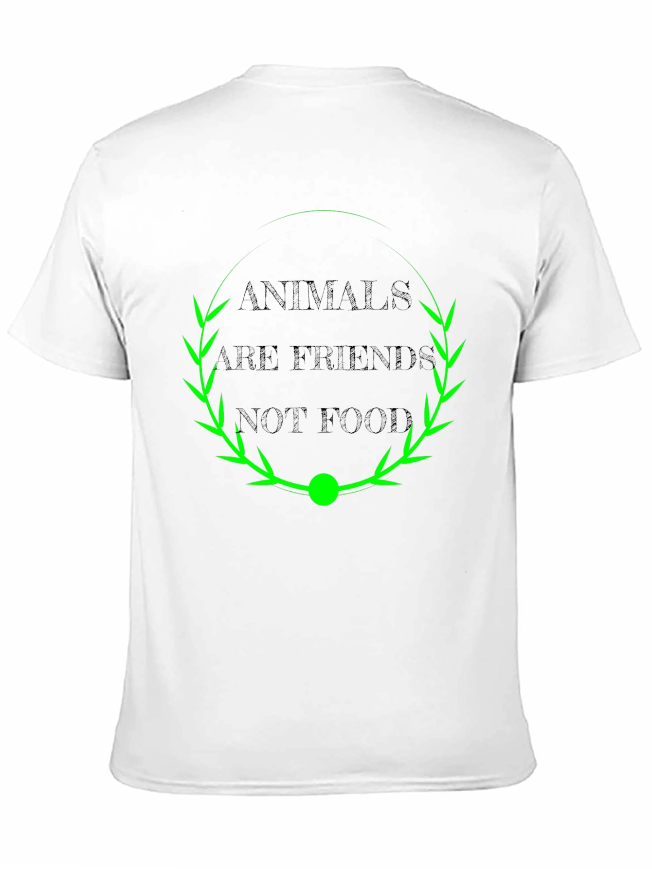 Black Vegan T-Shirt: Animals Are Friends Not Food Tee view 11