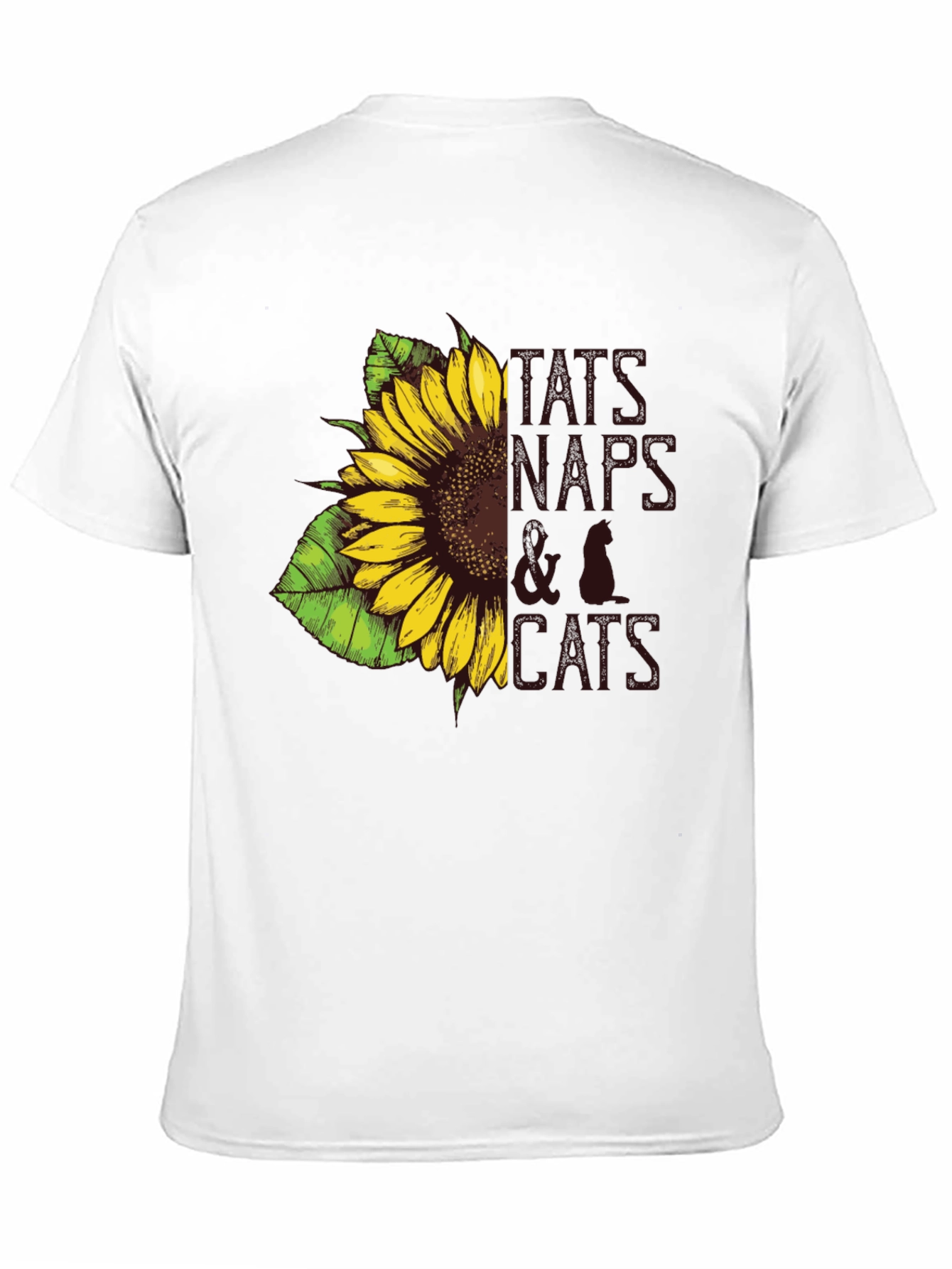 Black Tats, Naps & Cats Sunflower Graphic Tee view 11