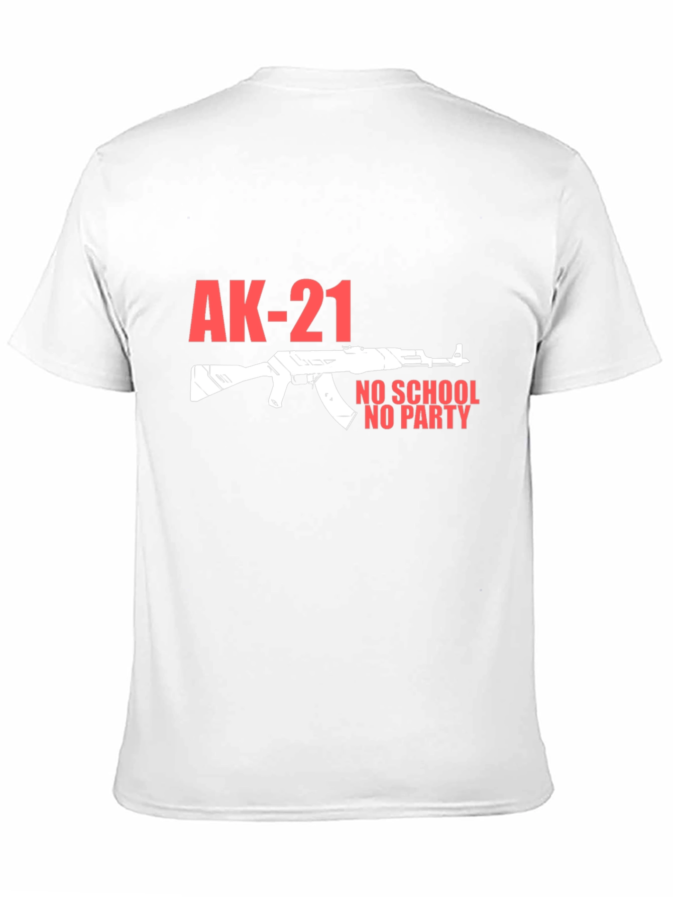 Black AK-21 No School No Party Black T-Shirt view 11