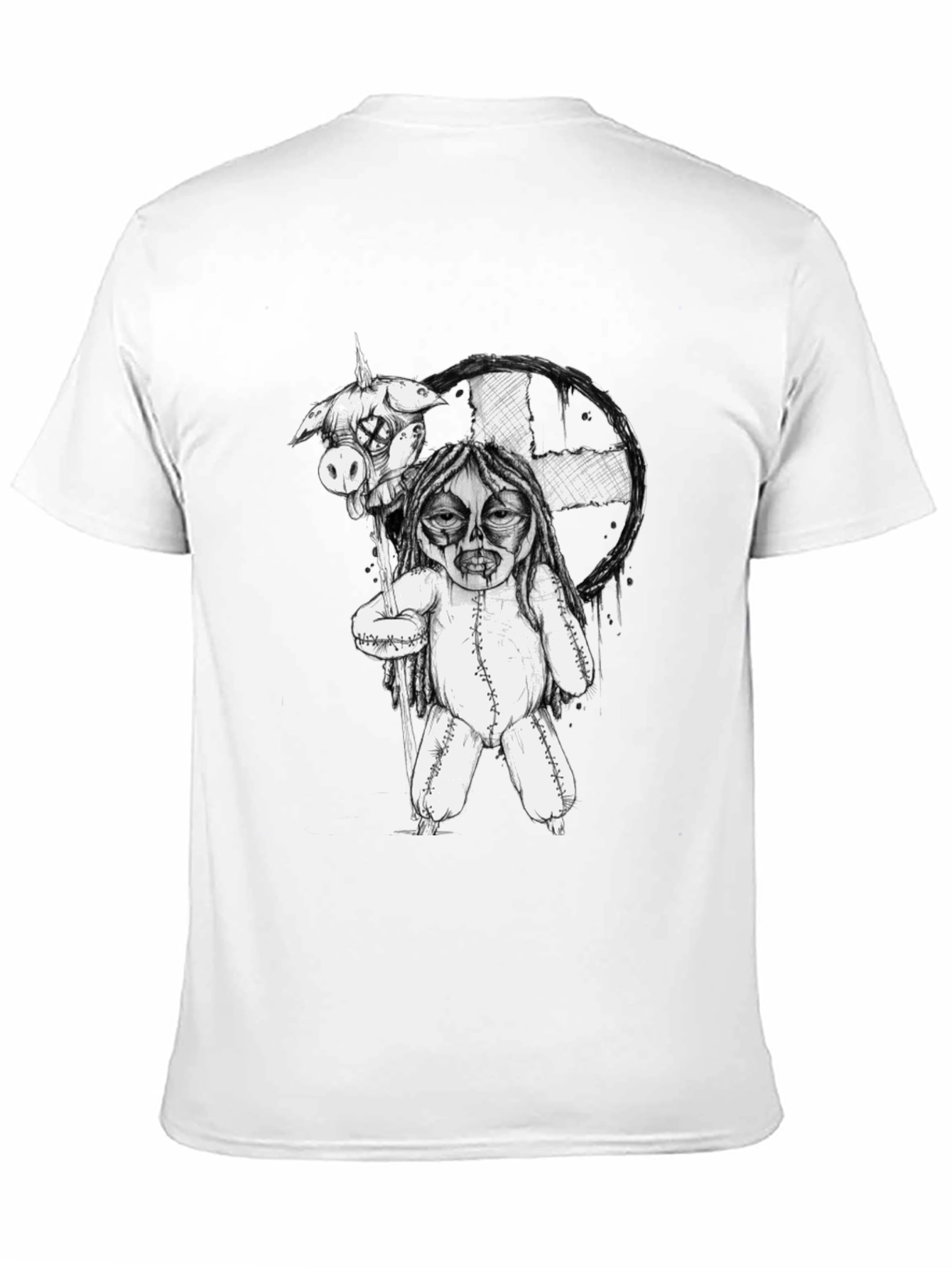 Black Creepy Doll Graphic Tee - Unique Horror Shirt view 11