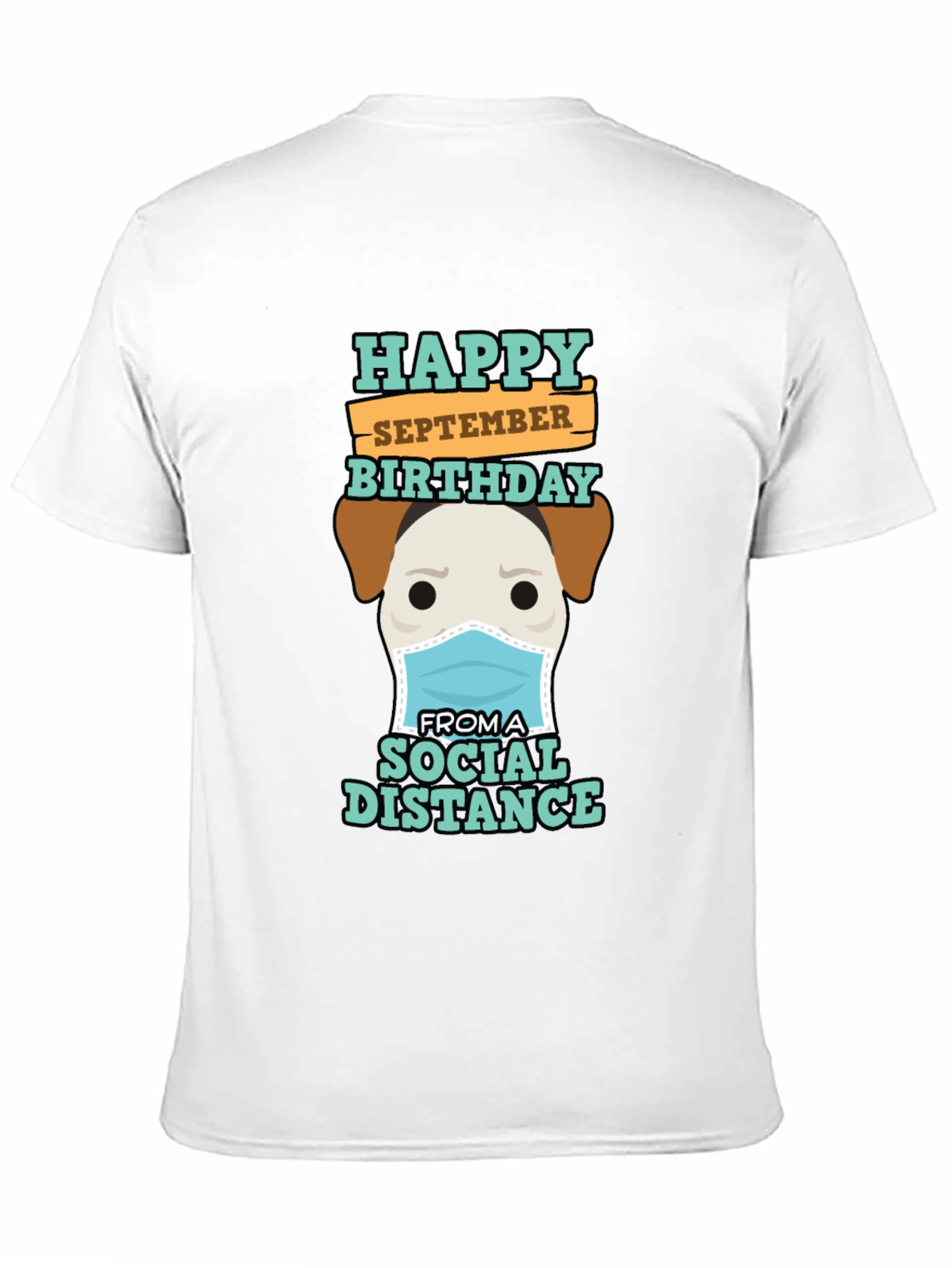 Black Funny September Birthday Social Distance Dog T-Shirt view 11