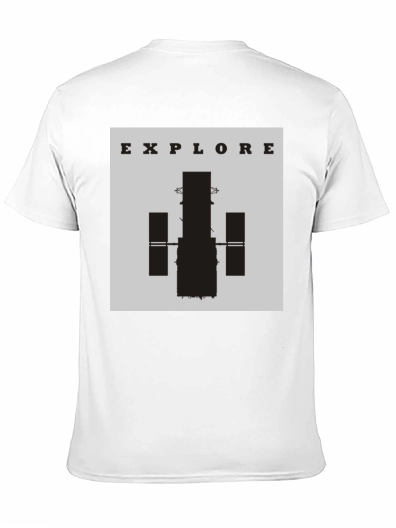 Black Explore Space T-Shirt - Black Cotton Graphic Tee view 11