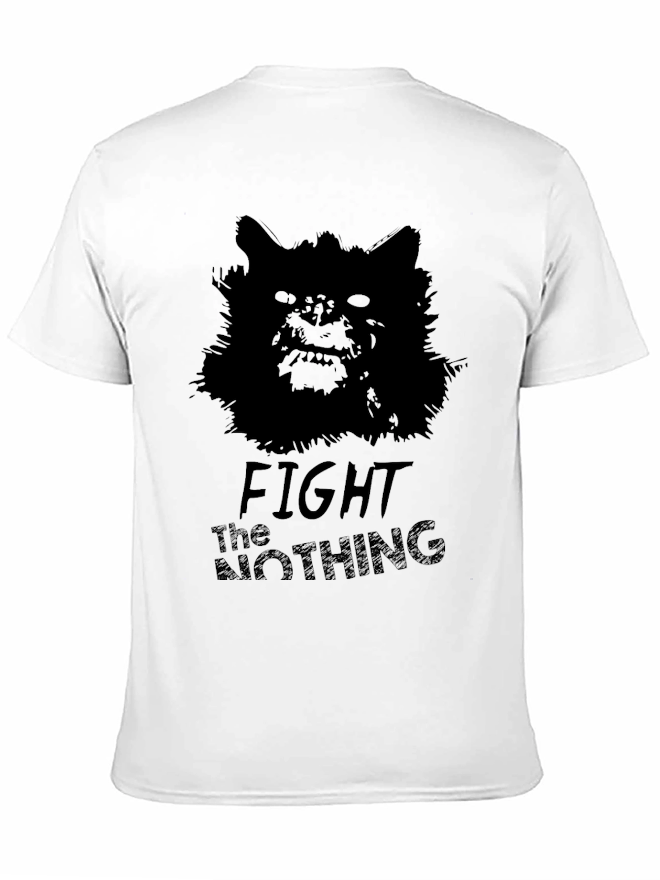 Black Fight The Nothing Graphic Tee - Black Cotton T-Shirt view 11