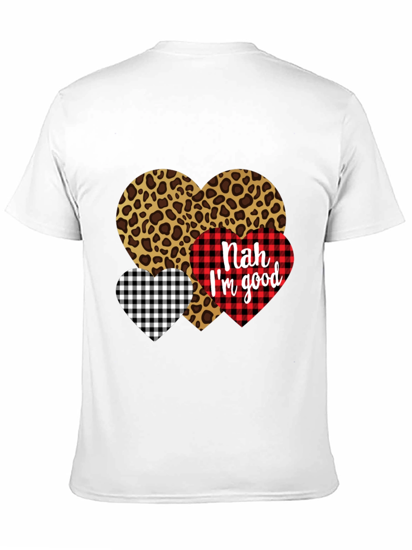 Black Nah I'm Good Heart Print Black T-Shirt view 11