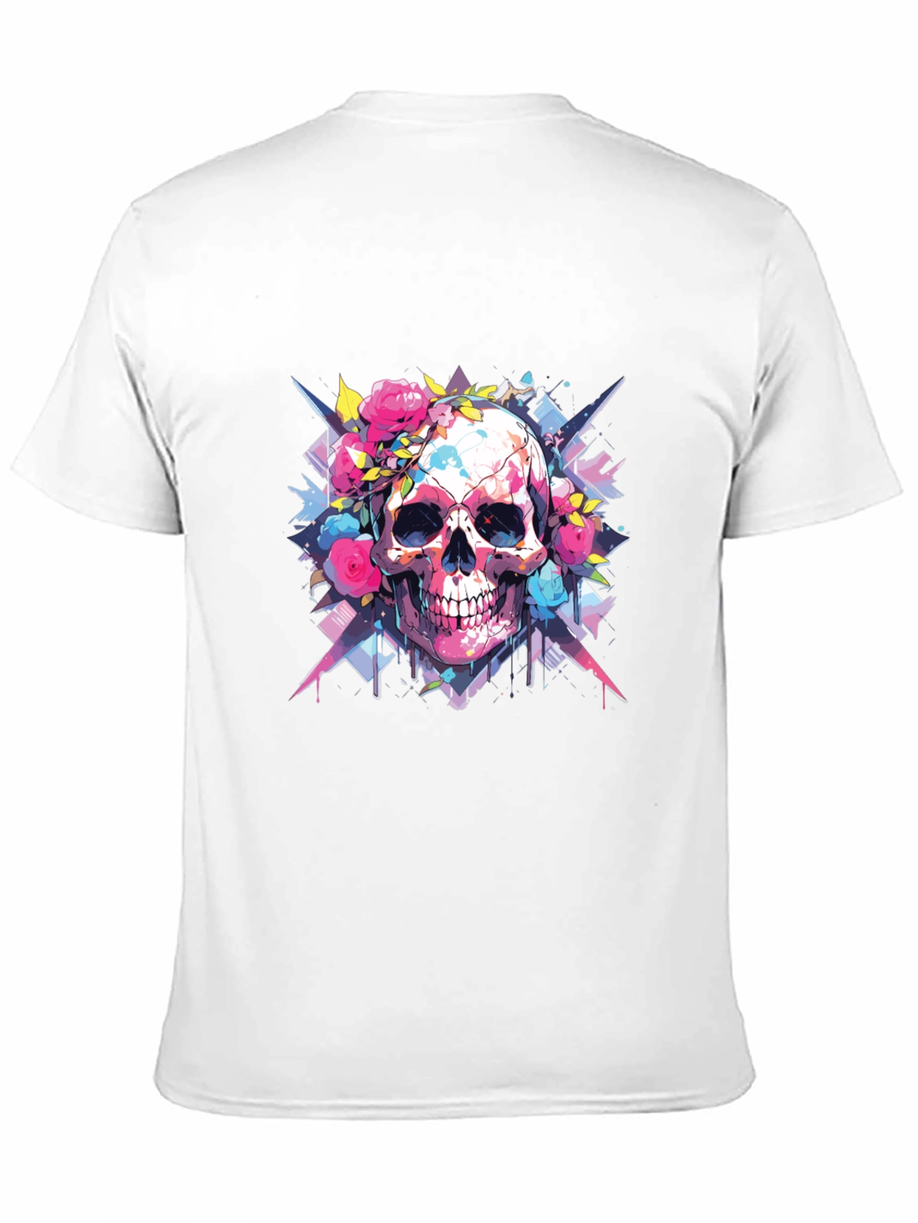 Black Skull & Roses Graphic Tee view 11