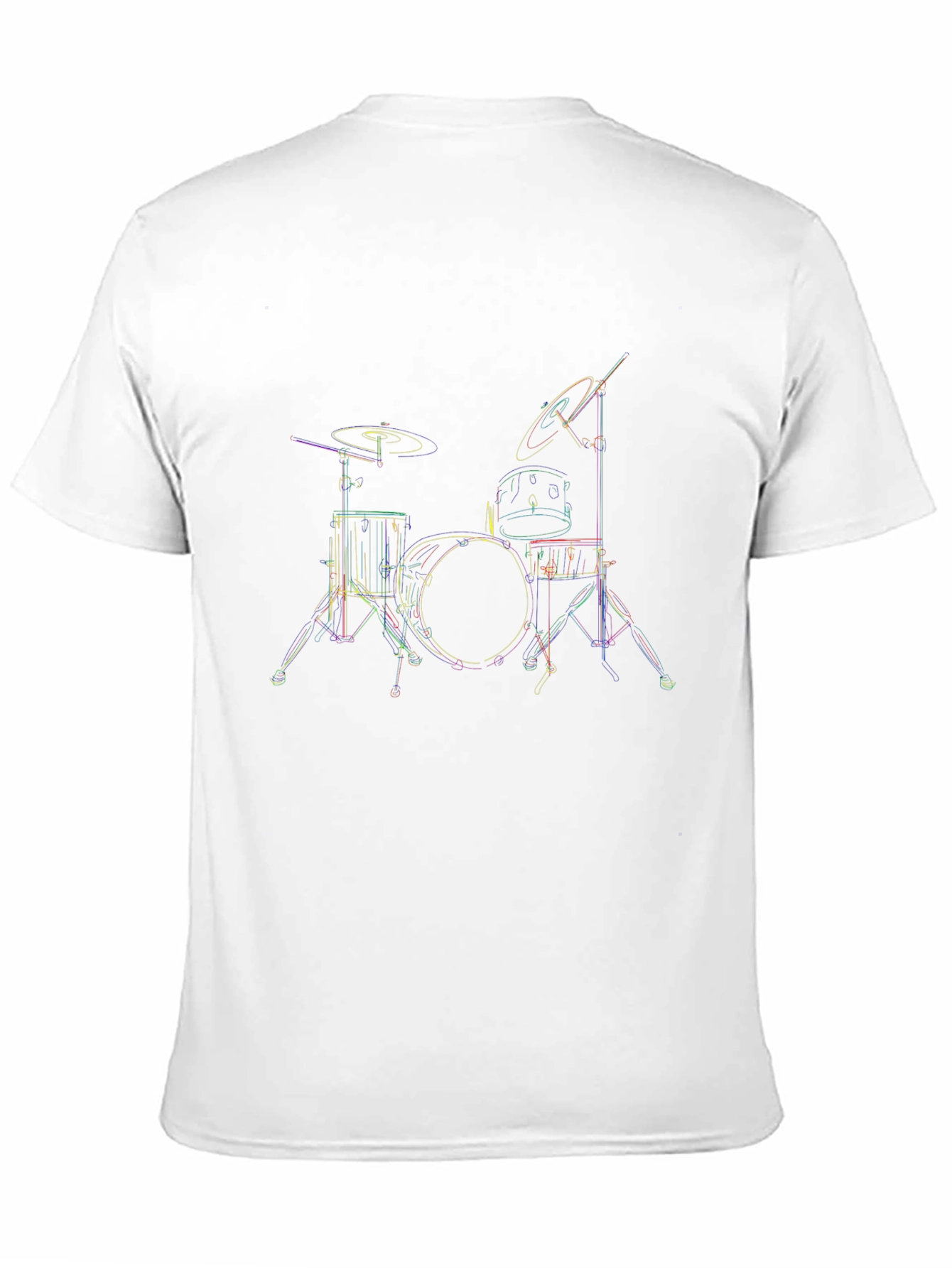 Black Rainbow Drum Set Graphic Tee - Black Cotton Comfort view 11