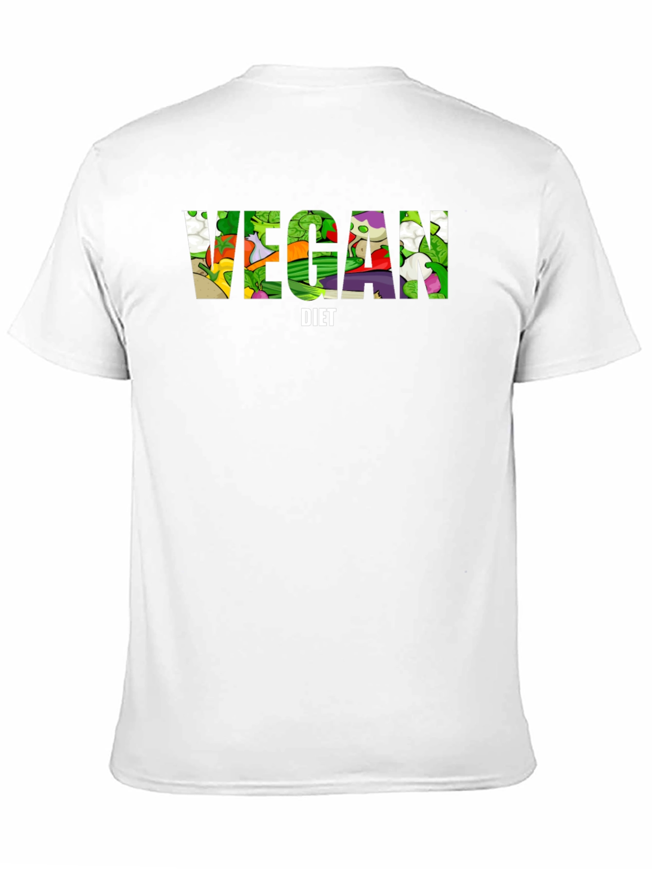 Black Vegan Diet T-Shirt - Black Cotton Graphic Tee view 11