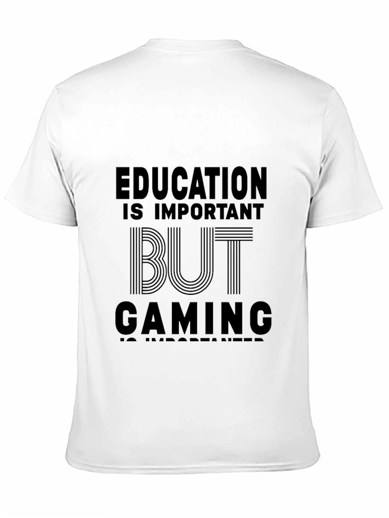 Black Education vs Gaming Black Graphic Tee view 11