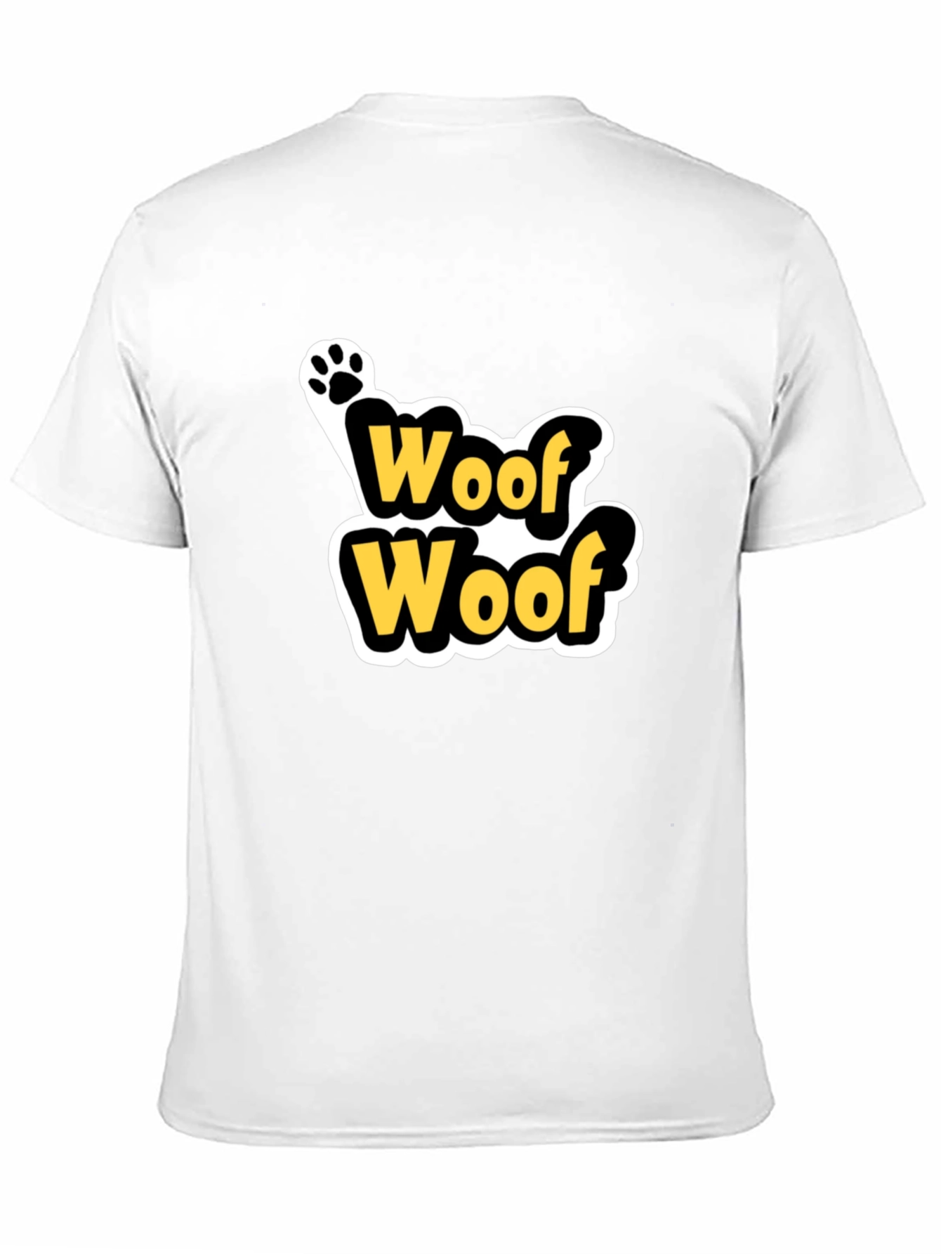 Black Woof Woof Dog Paw Print T-Shirt - Black view 11