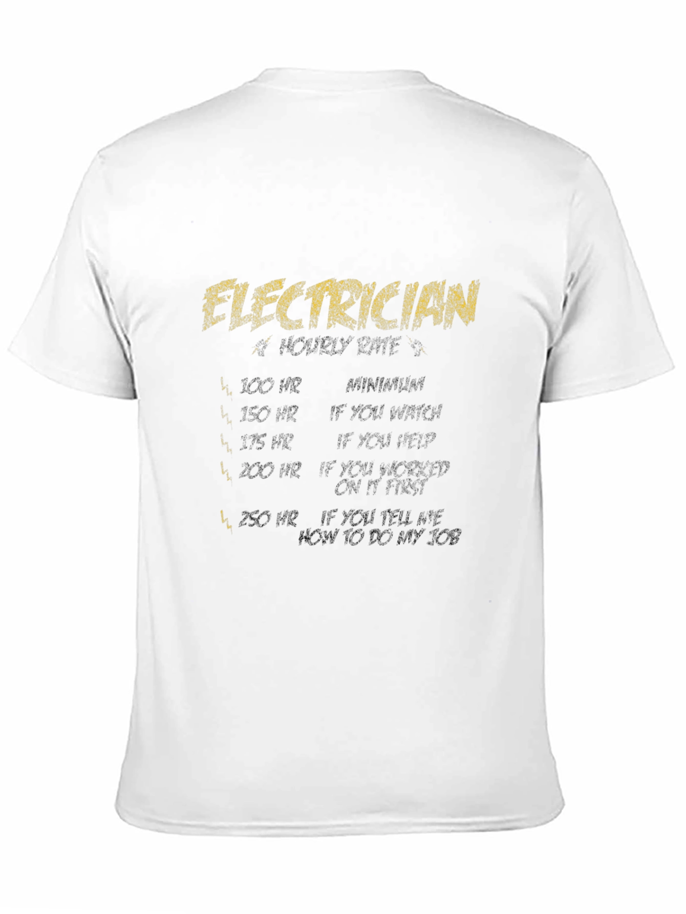 Black Electrician Hourly Rate Funny Black T-Shirt view 11
