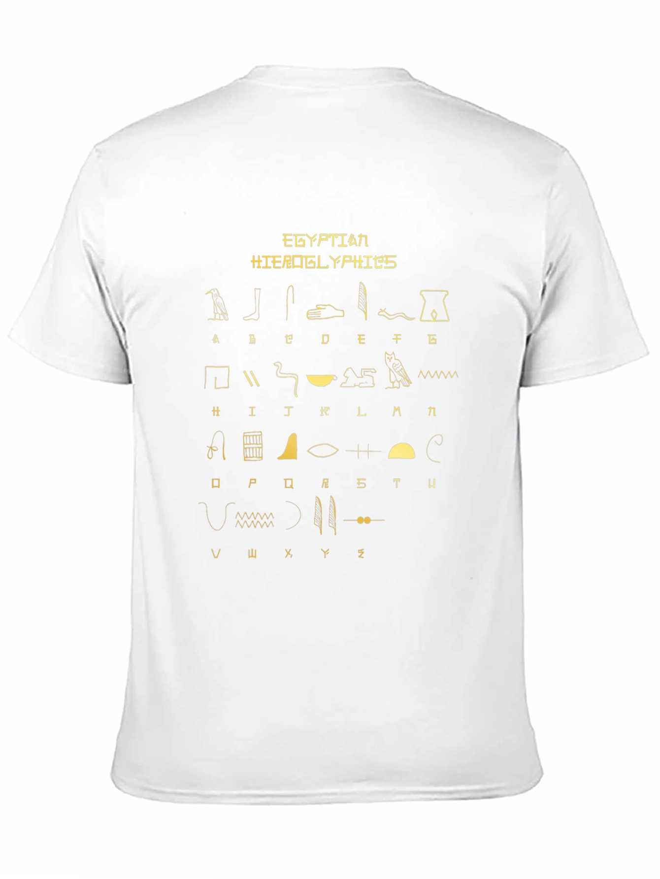 Black Egyptian Hieroglyphics Print Black T-Shirt view 11