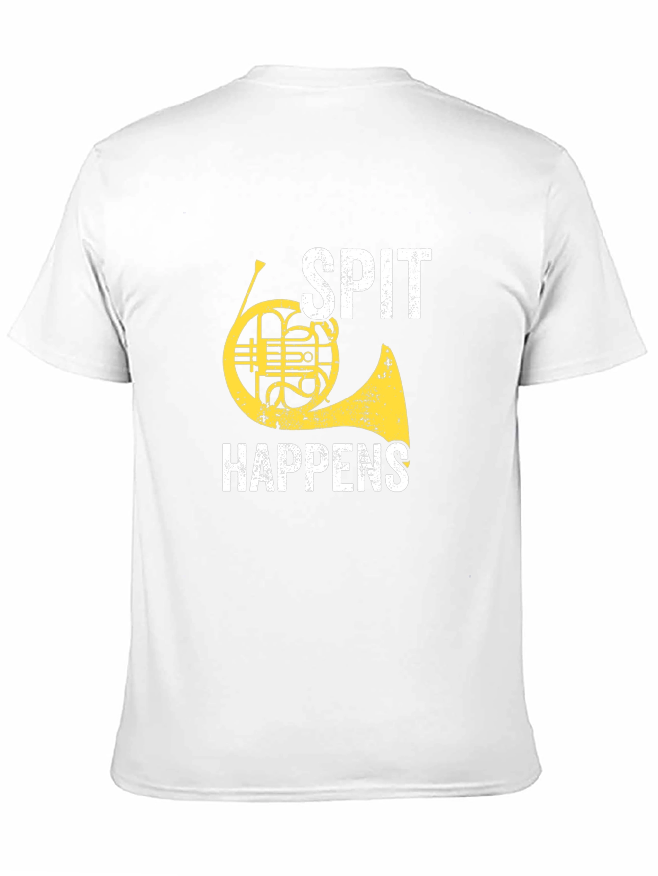 Black Spit Happens French Horn Graphic Tee view 11