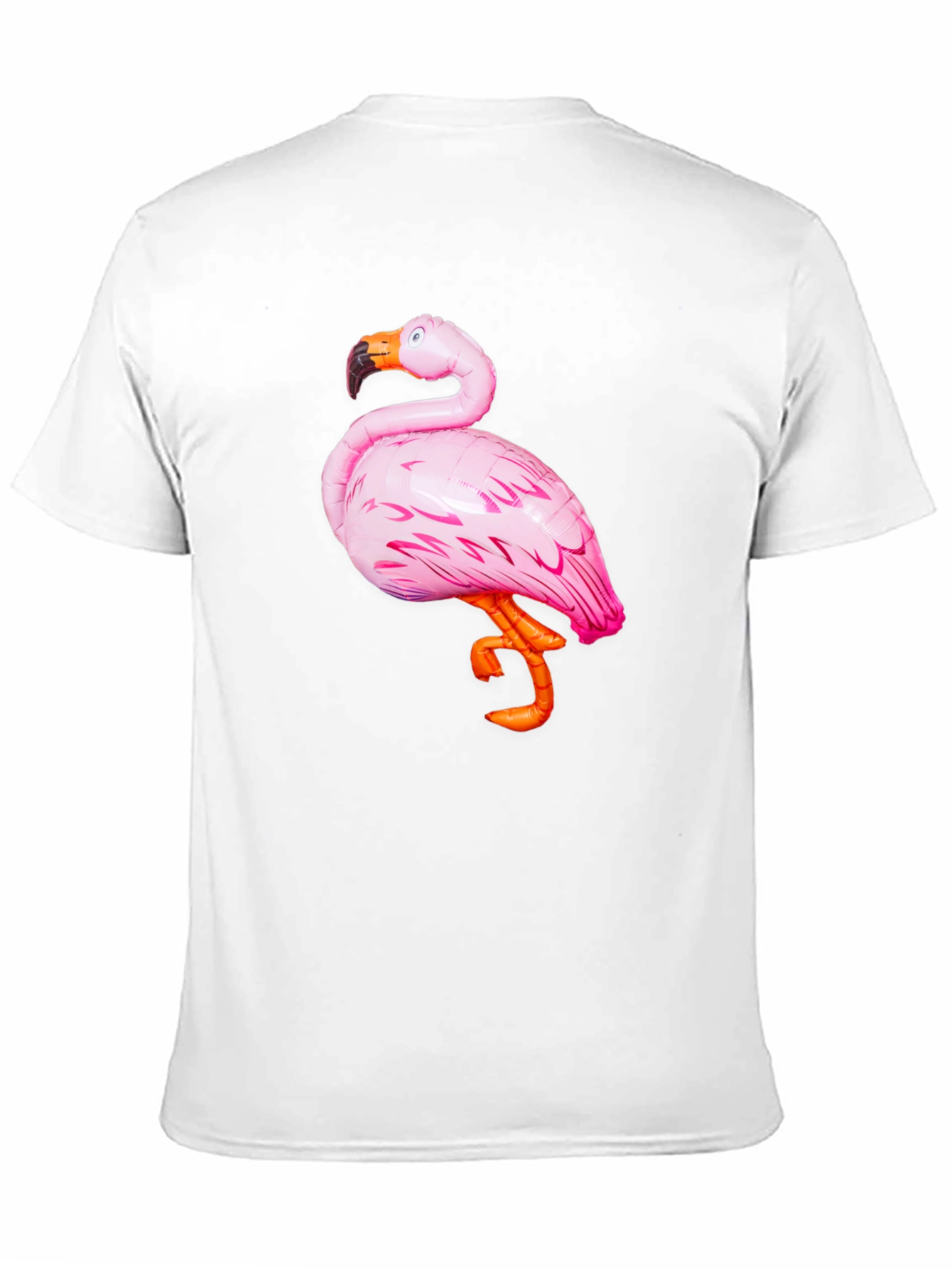 Black Men's Black T-Shirt with Pink Flamingo Graphic view 11