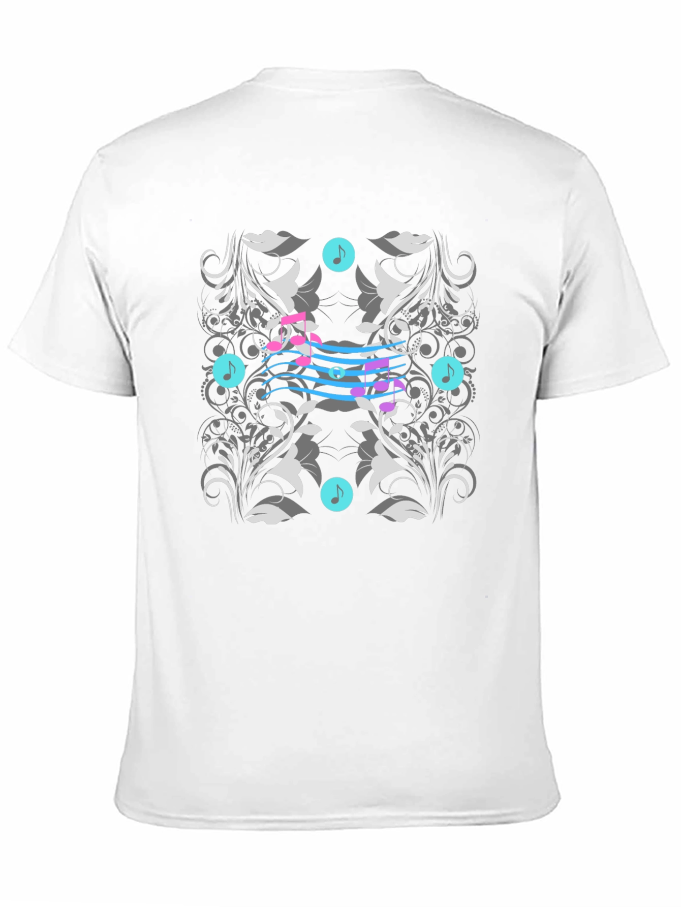 Black Musical Note Floral T-Shirt: Stylish and Unique Design view 11