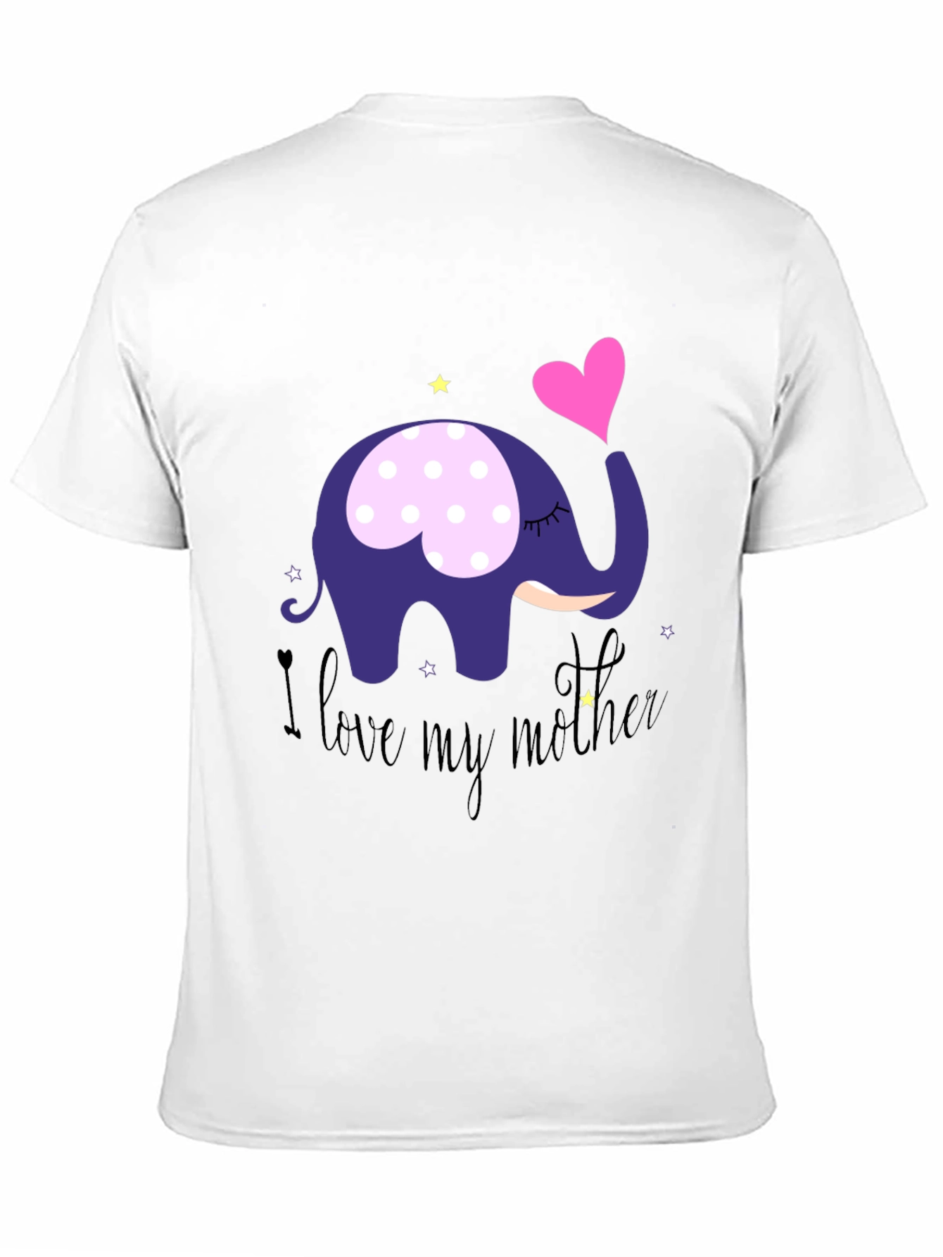 Black I Love My Mother Elephant T-Shirt - Soft Cotton Tee view 11
